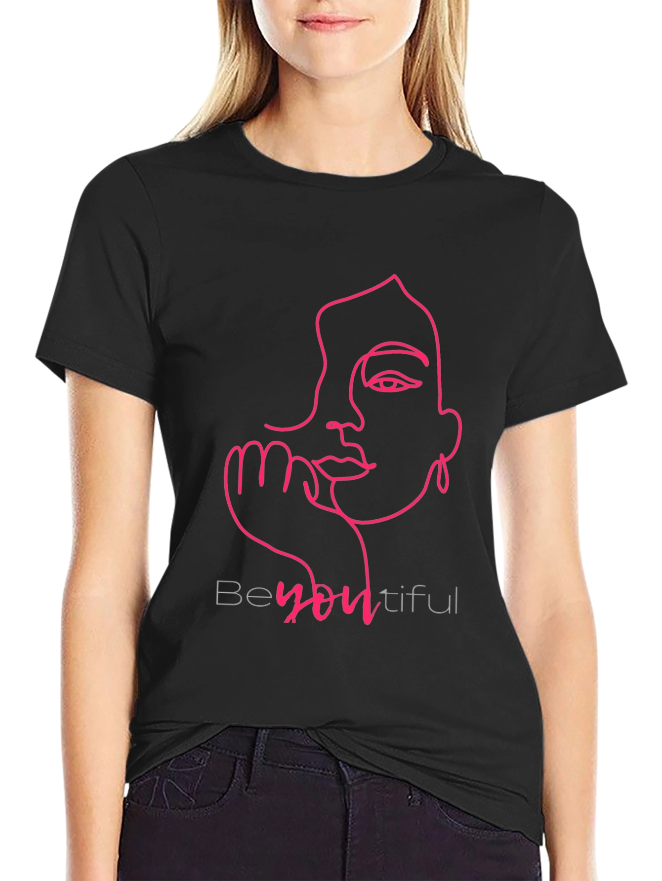 BeYOUtiful Line Art Tee - Stylish Graphic T-Shirt