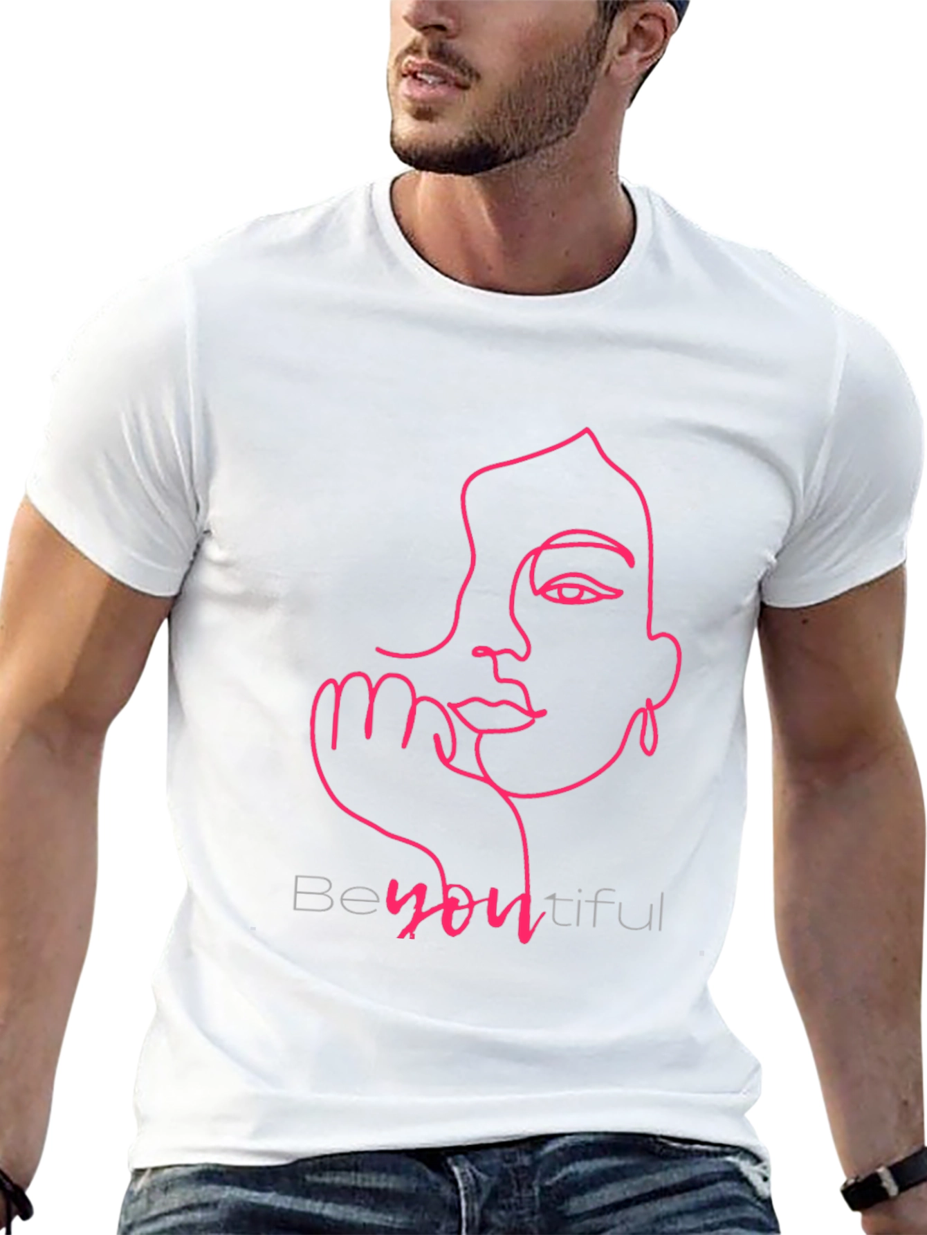 BeYOUtiful Line Art Tee - Stylish Graphic T-Shirt