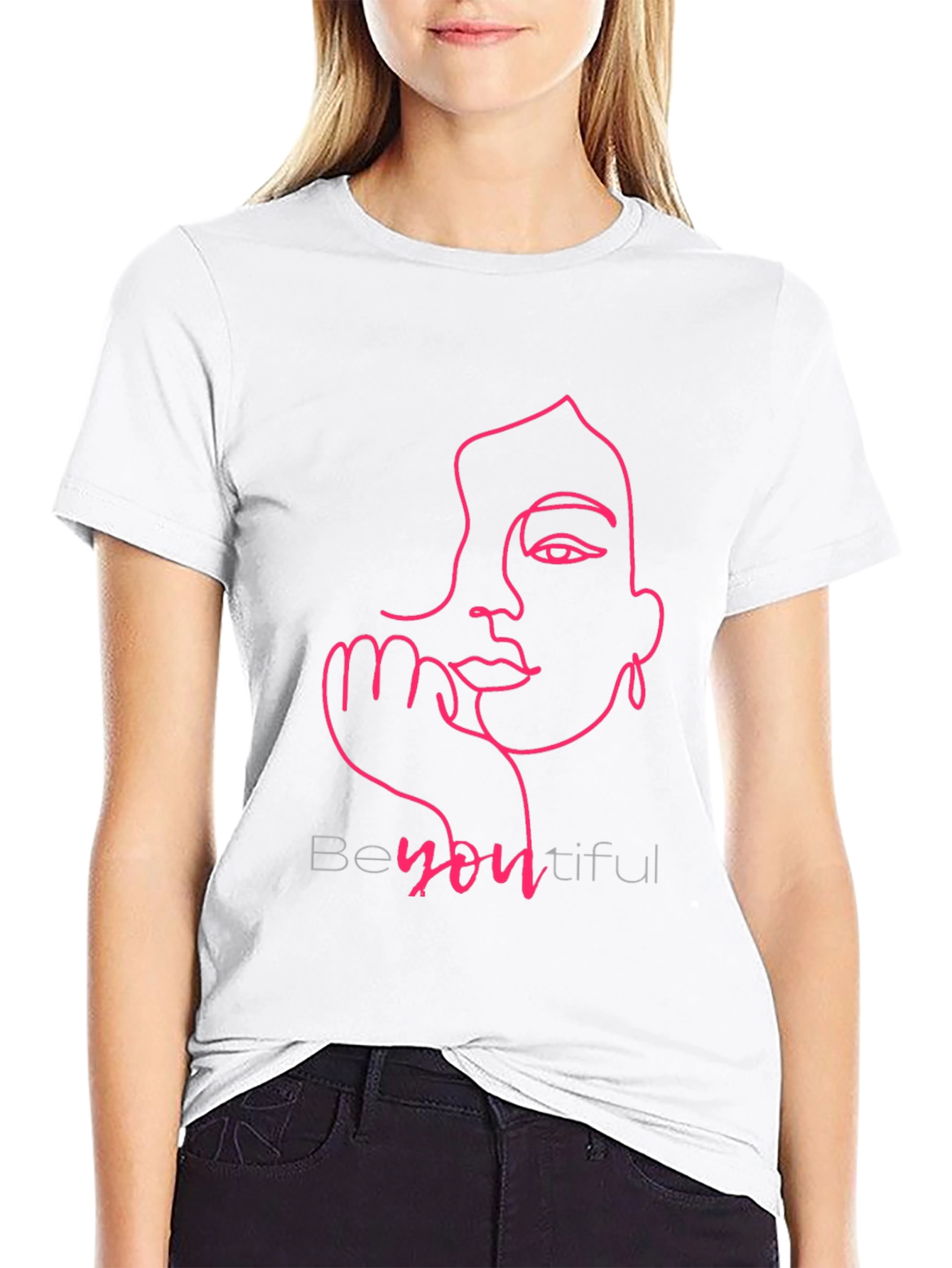 BeYOUtiful Line Art Tee - Stylish Graphic T-Shirt