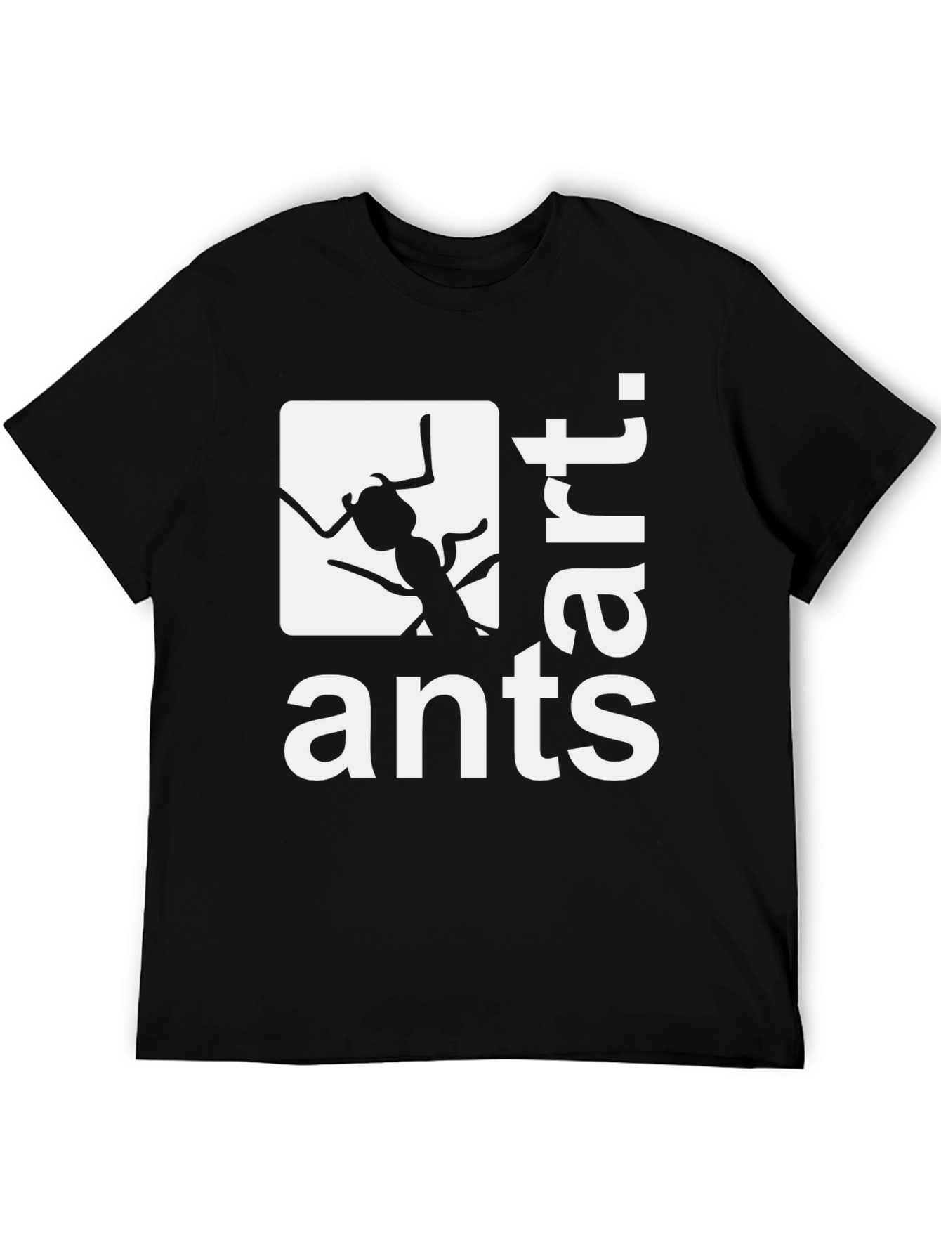 Ants Art Graphic Tee - Stylish Black Cotton T-Shirt