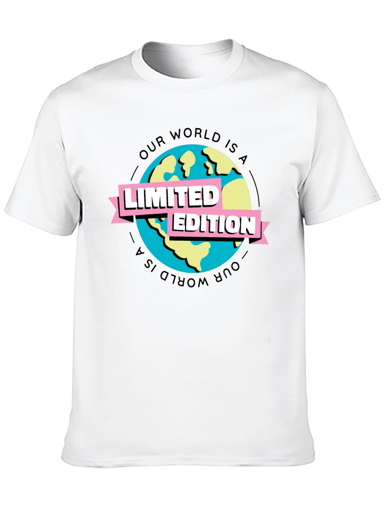 Limited Edition Earth Graphic Tee - Black Cotton T-Shirt