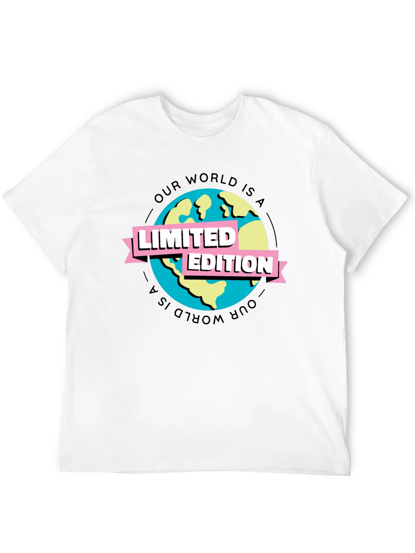 Limited Edition Earth Graphic Tee - Black Cotton T-Shirt