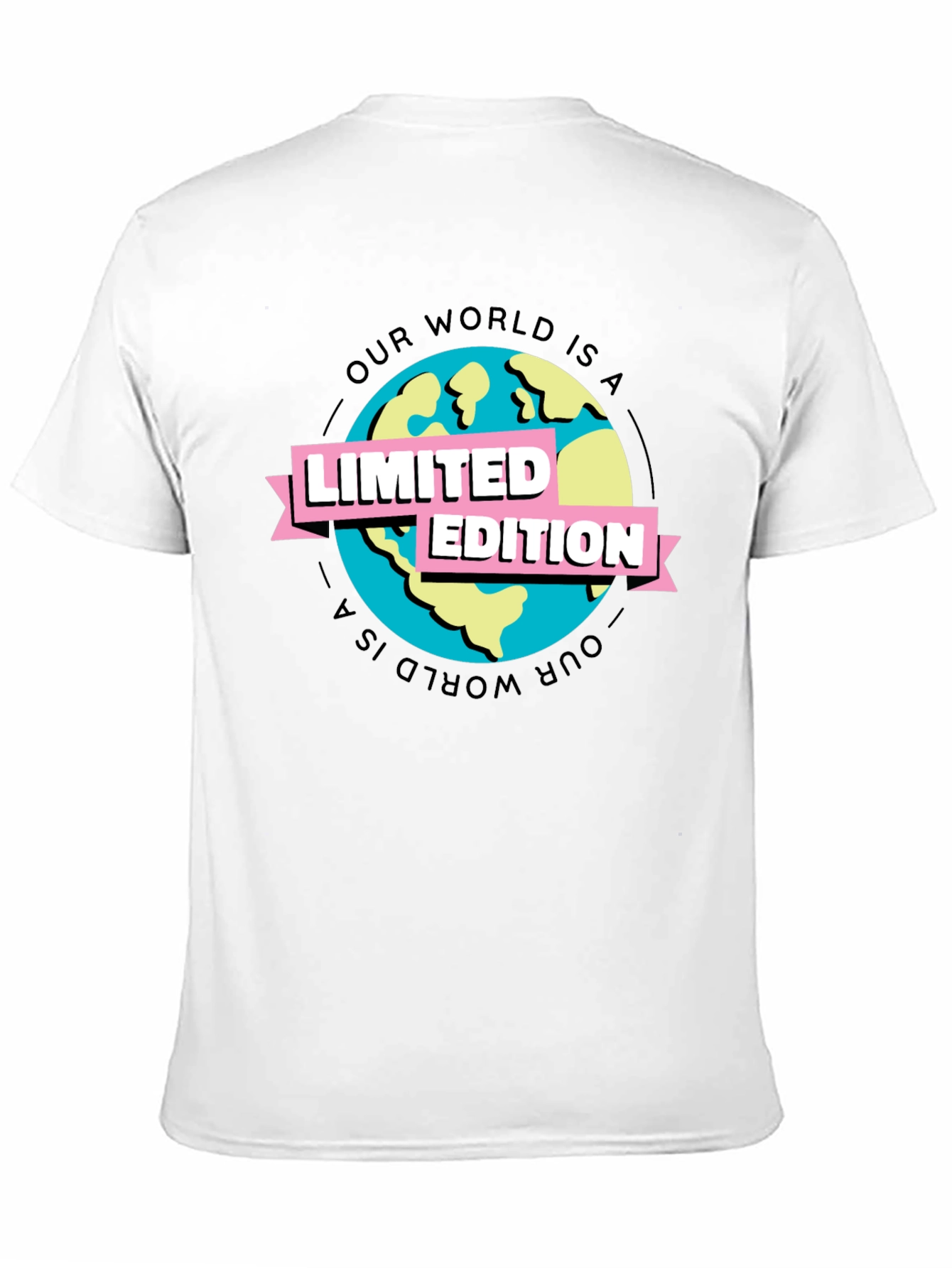 Limited Edition Earth Graphic Tee - Black Cotton T-Shirt
