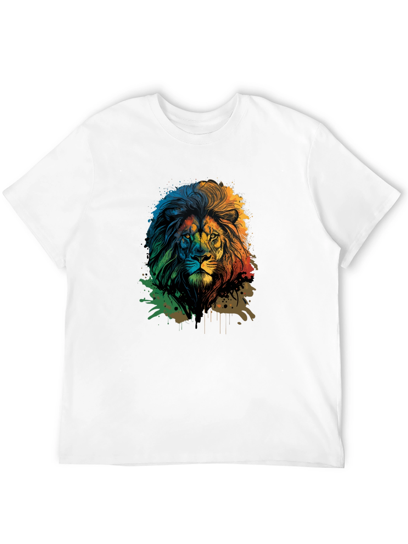 Lion Graphic Print Black Tee