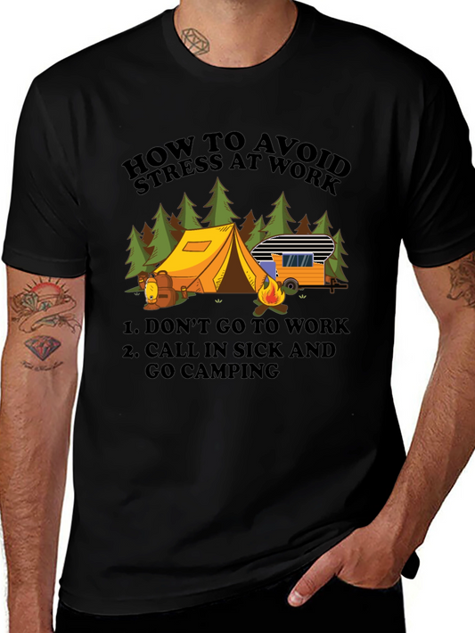 Avoid Stress Camping T-Shirt - Funny Vacation Tee