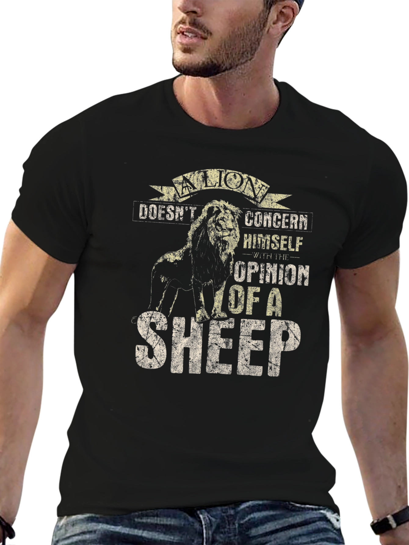 Lion Opinion T-Shirt: Bold Graphic Tee for Men
