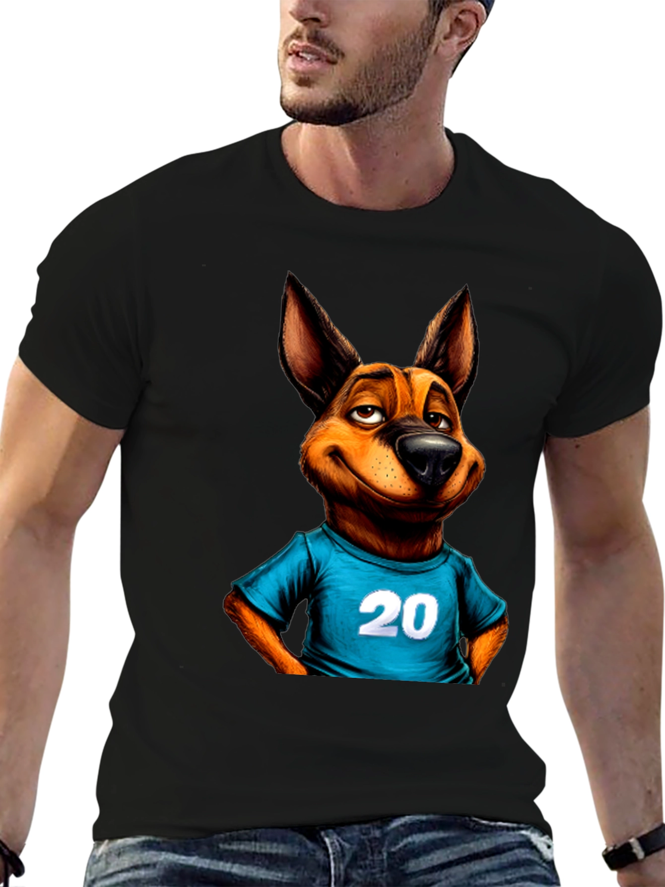 Cartoon Dog Graphic Tee - Number 20