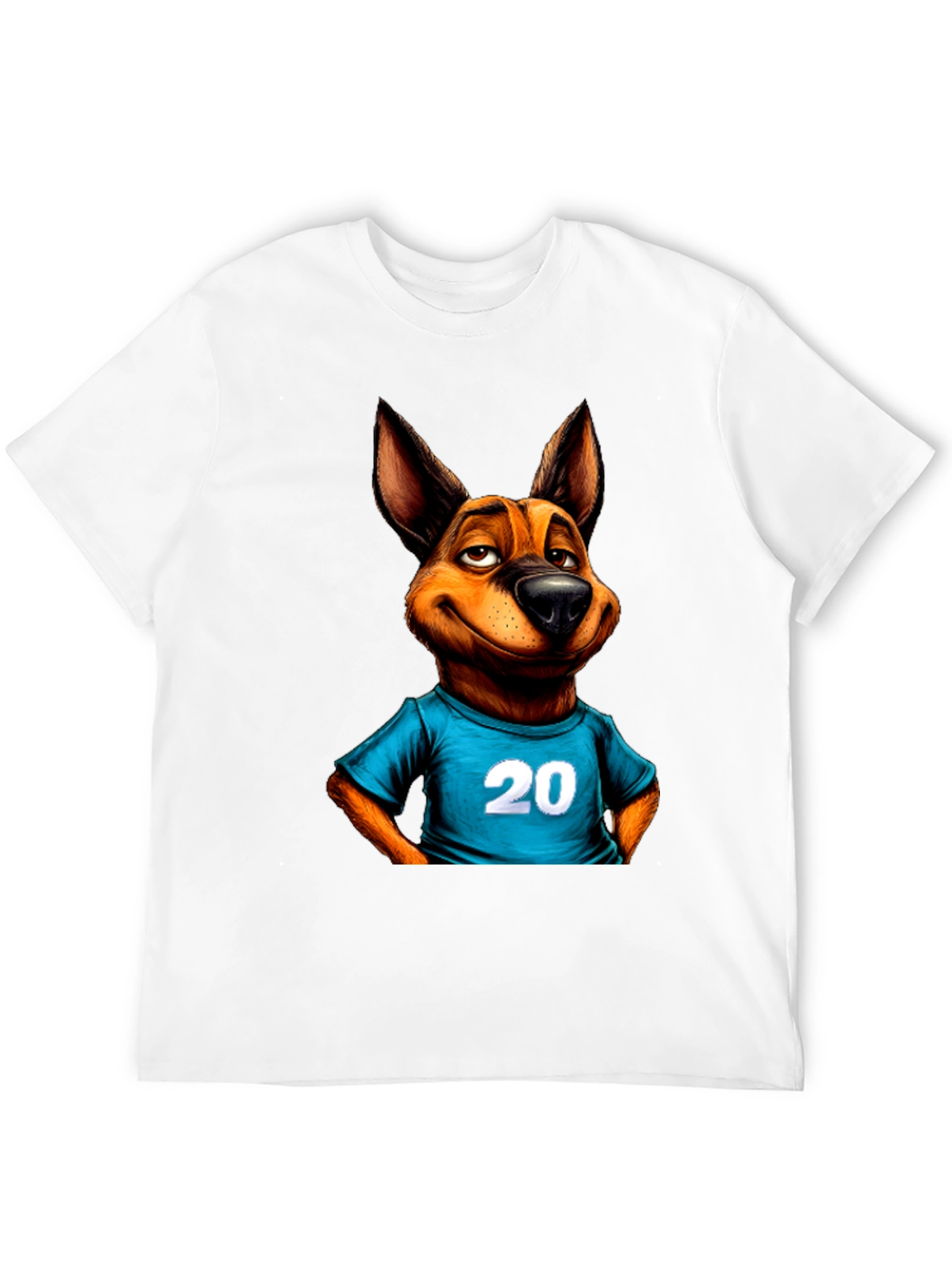 Cartoon Dog Graphic Tee - Number 20