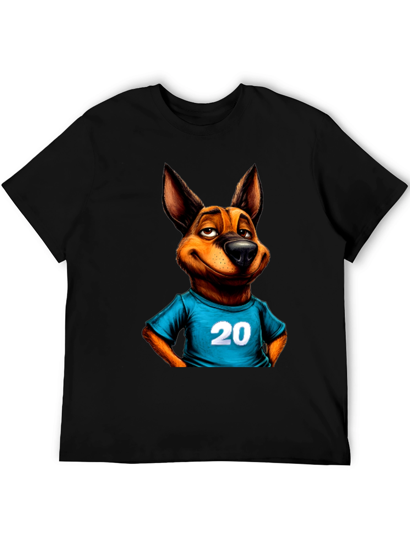 Cartoon Dog Graphic Tee - Number 20