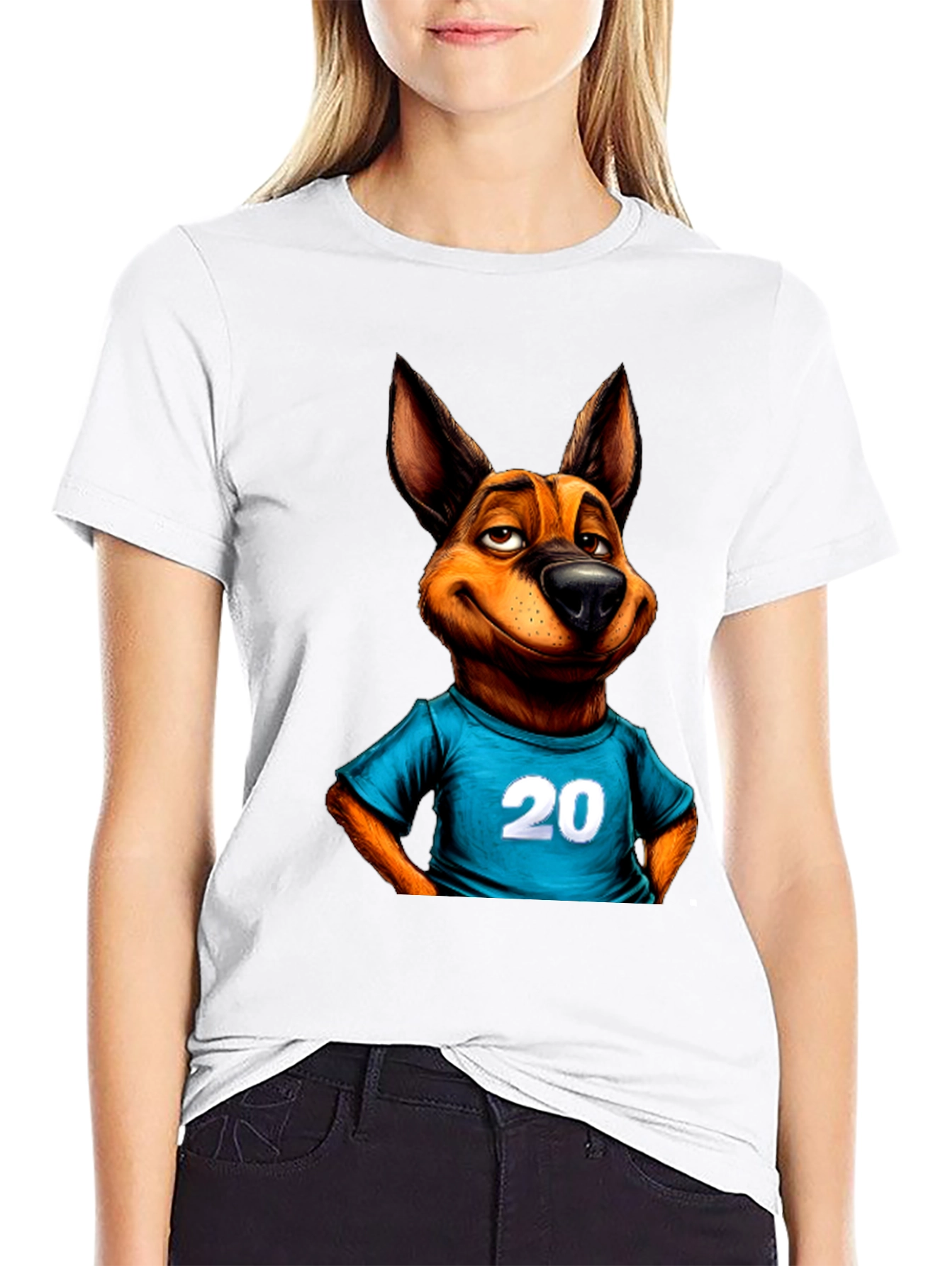 Cartoon Dog Graphic Tee - Number 20