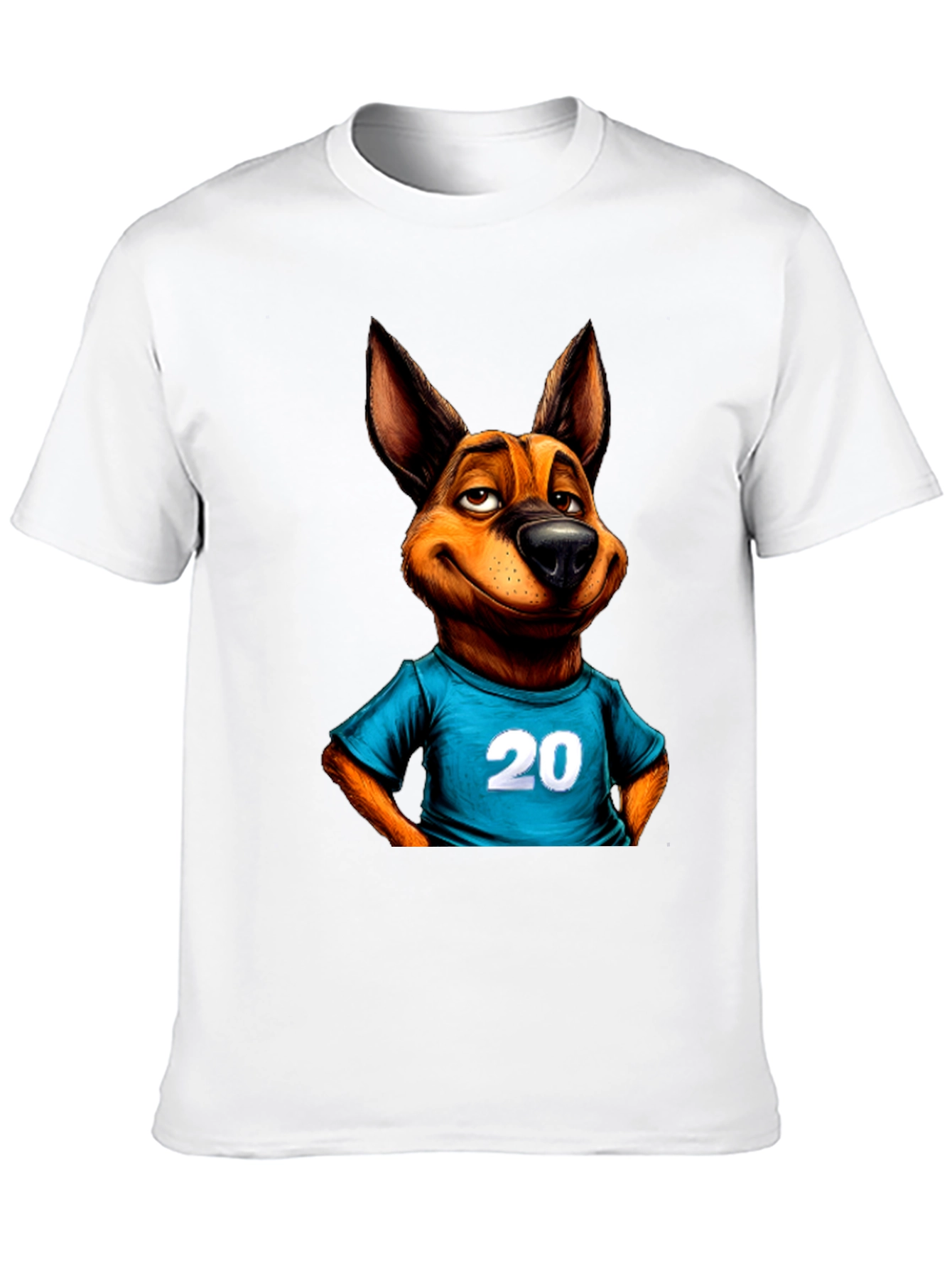 Cartoon Dog Graphic Tee - Number 20