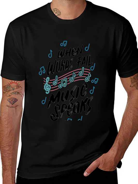 Music Speaks Graphic Tee - Black