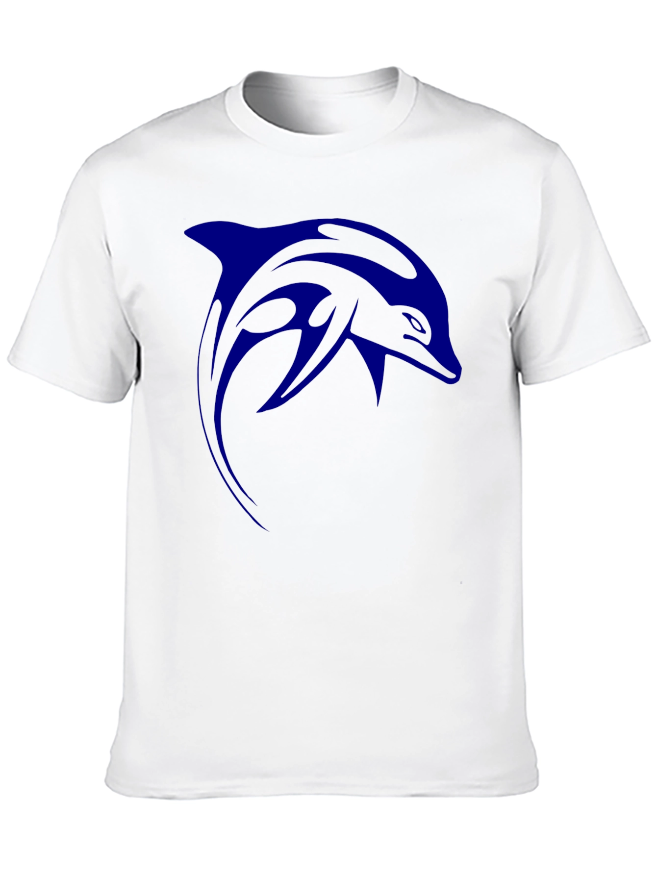 Blue Dolphin Graphic Print Black T-Shirt