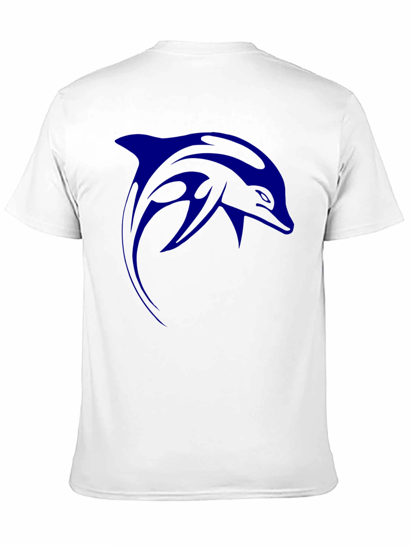 Blue Dolphin Graphic Print Black T-Shirt