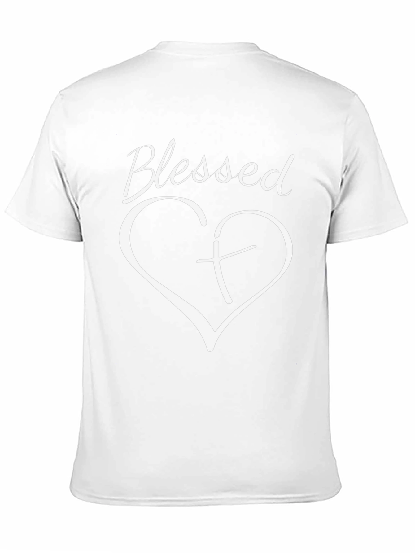Blessed Heart Cross Graphic Black T-Shirt