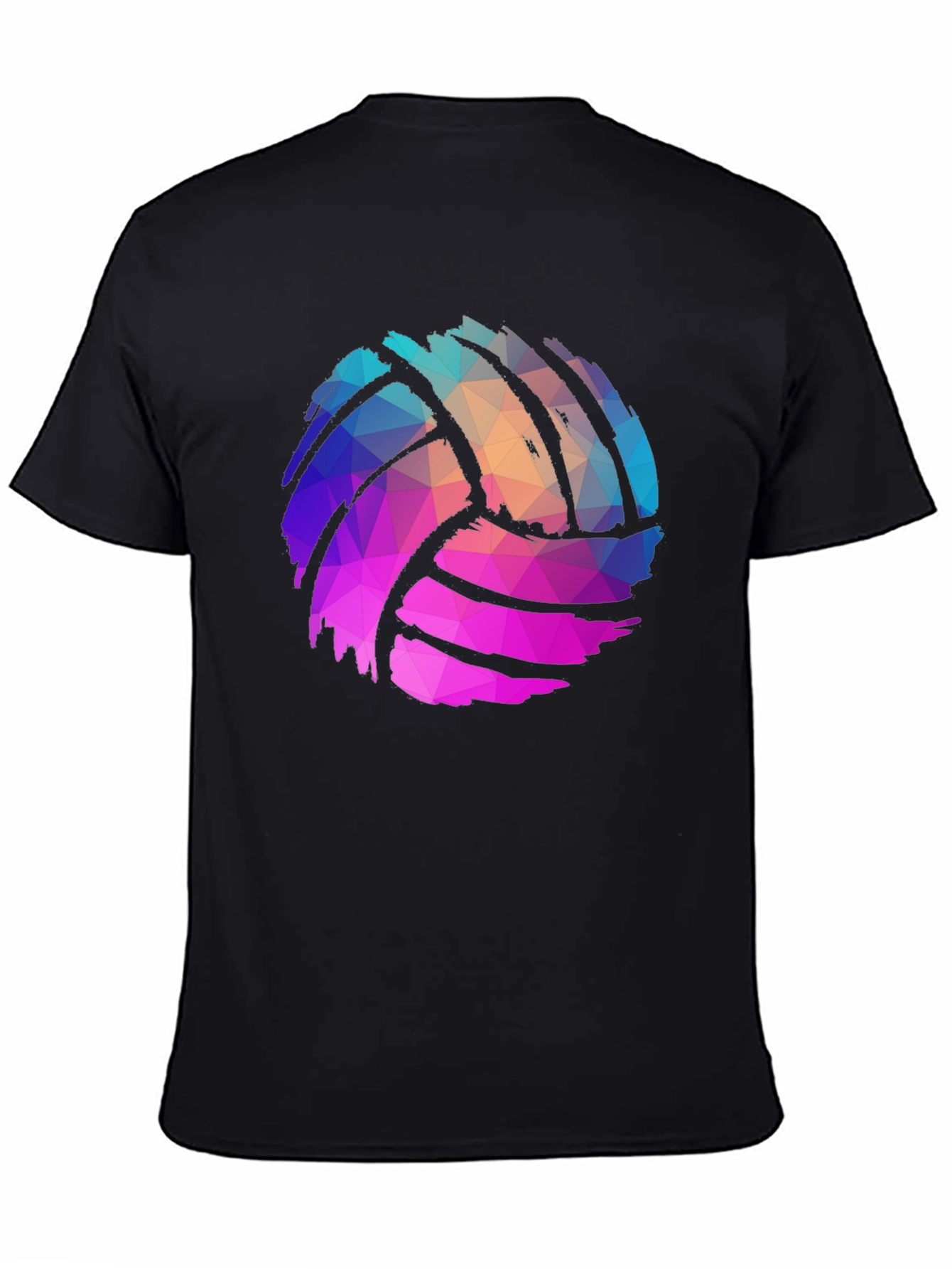 Geometric Volleyball Graphic Tee - Mens Black T-Shirt