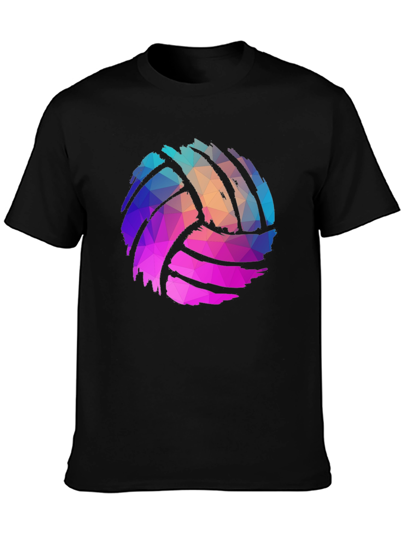 Geometric Volleyball Graphic Tee - Mens Black T-Shirt