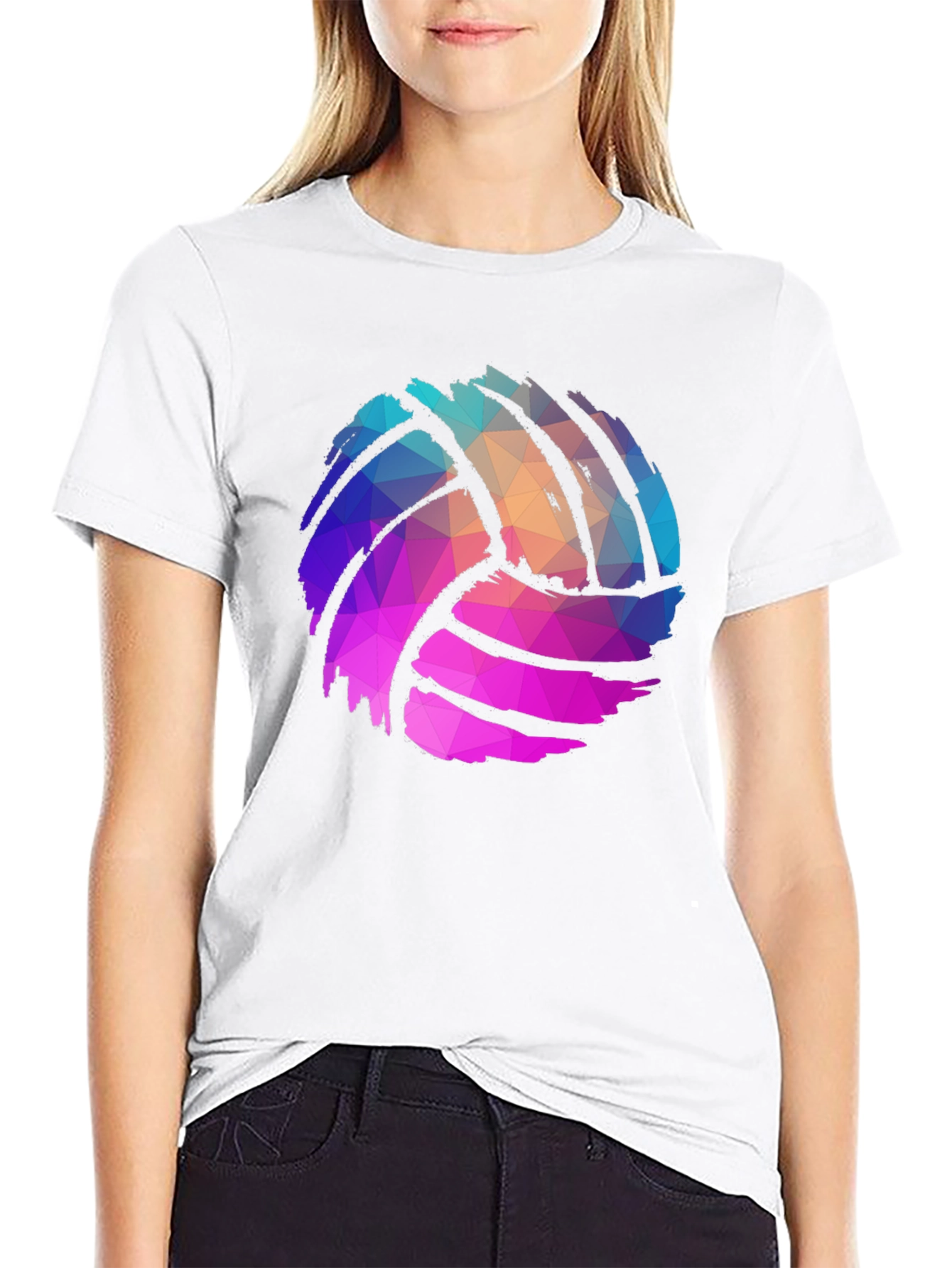 Geometric Volleyball Graphic Tee - Mens Black T-Shirt