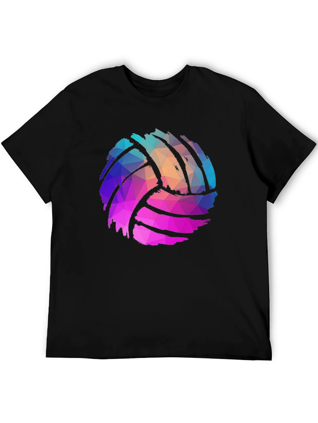 Geometric Volleyball Graphic Tee - Mens Black T-Shirt