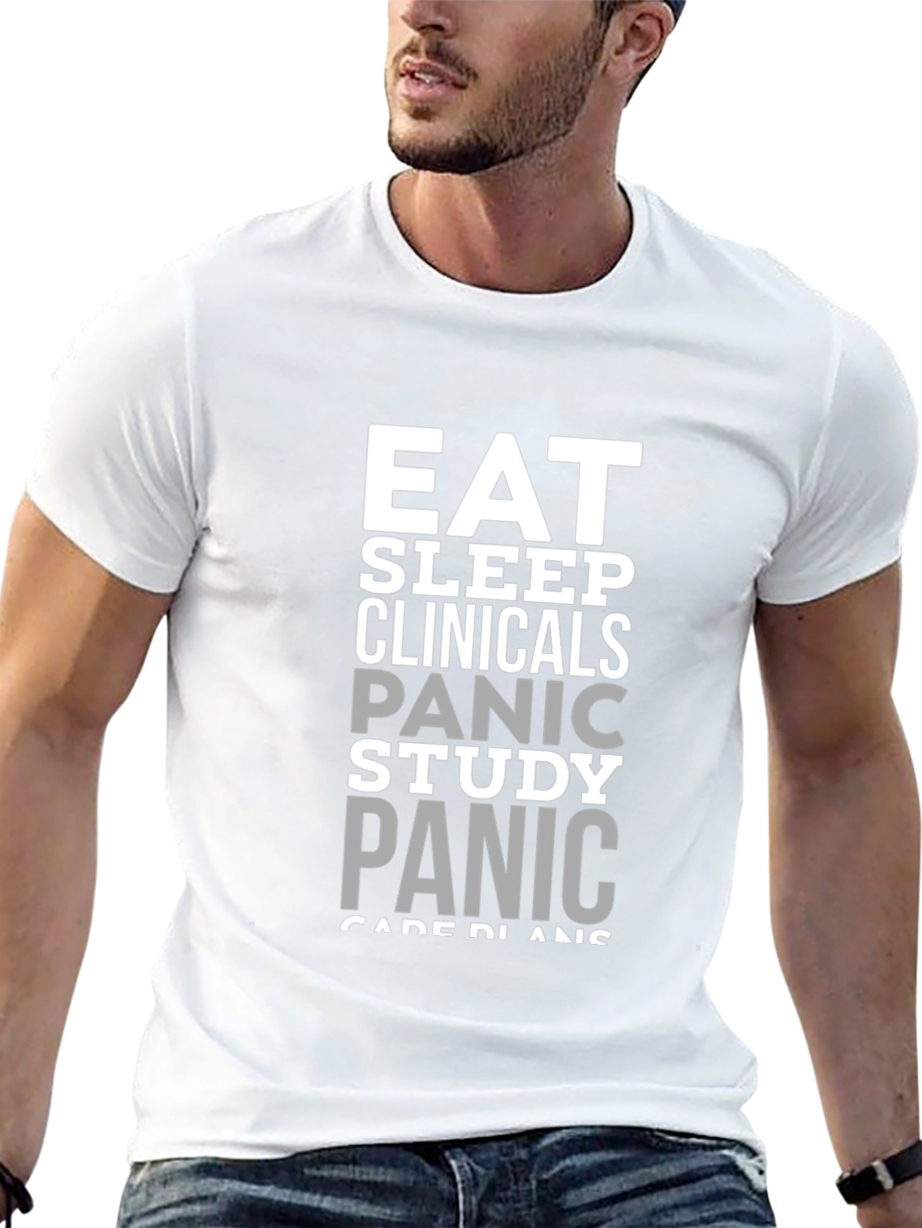 Eat Sleep Clinicals Panic Study Graphic Tee