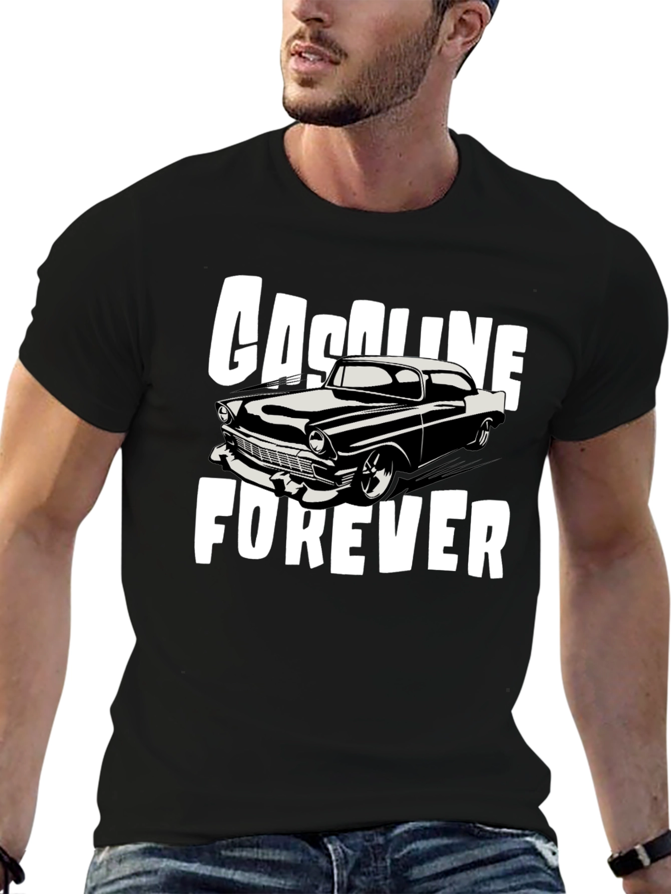 Gasoline Forever Classic Car Graphic T-Shirt
