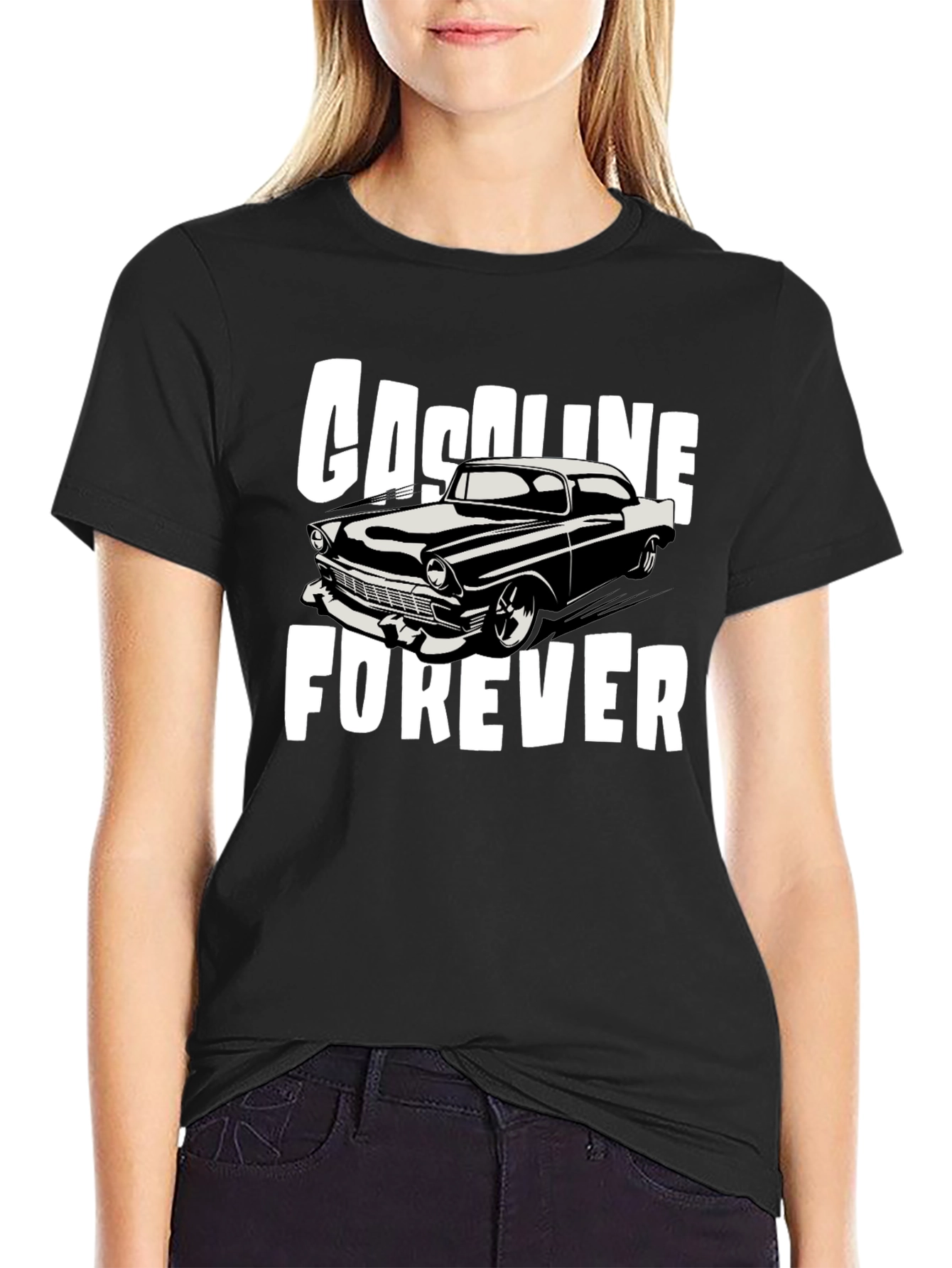 Gasoline Forever Classic Car Graphic T-Shirt