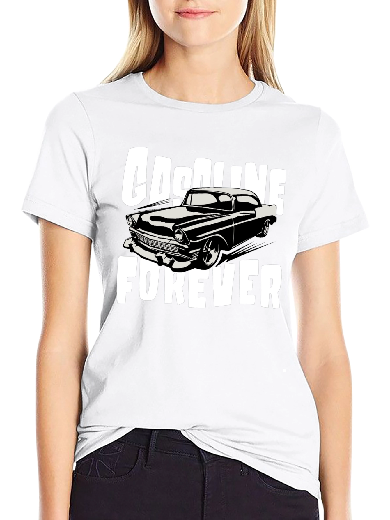 Gasoline Forever Classic Car Graphic T-Shirt