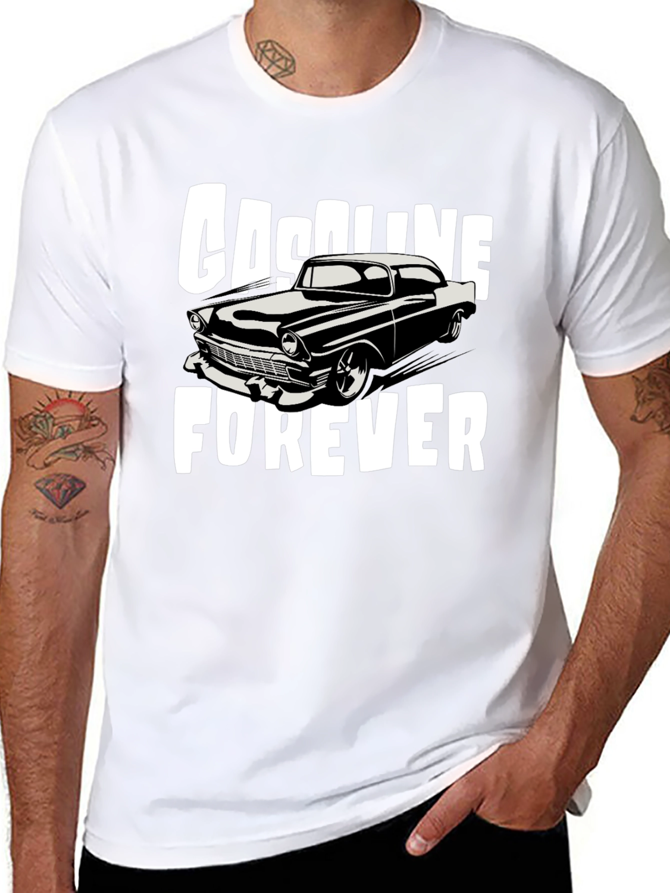 Gasoline Forever Classic Car Graphic T-Shirt