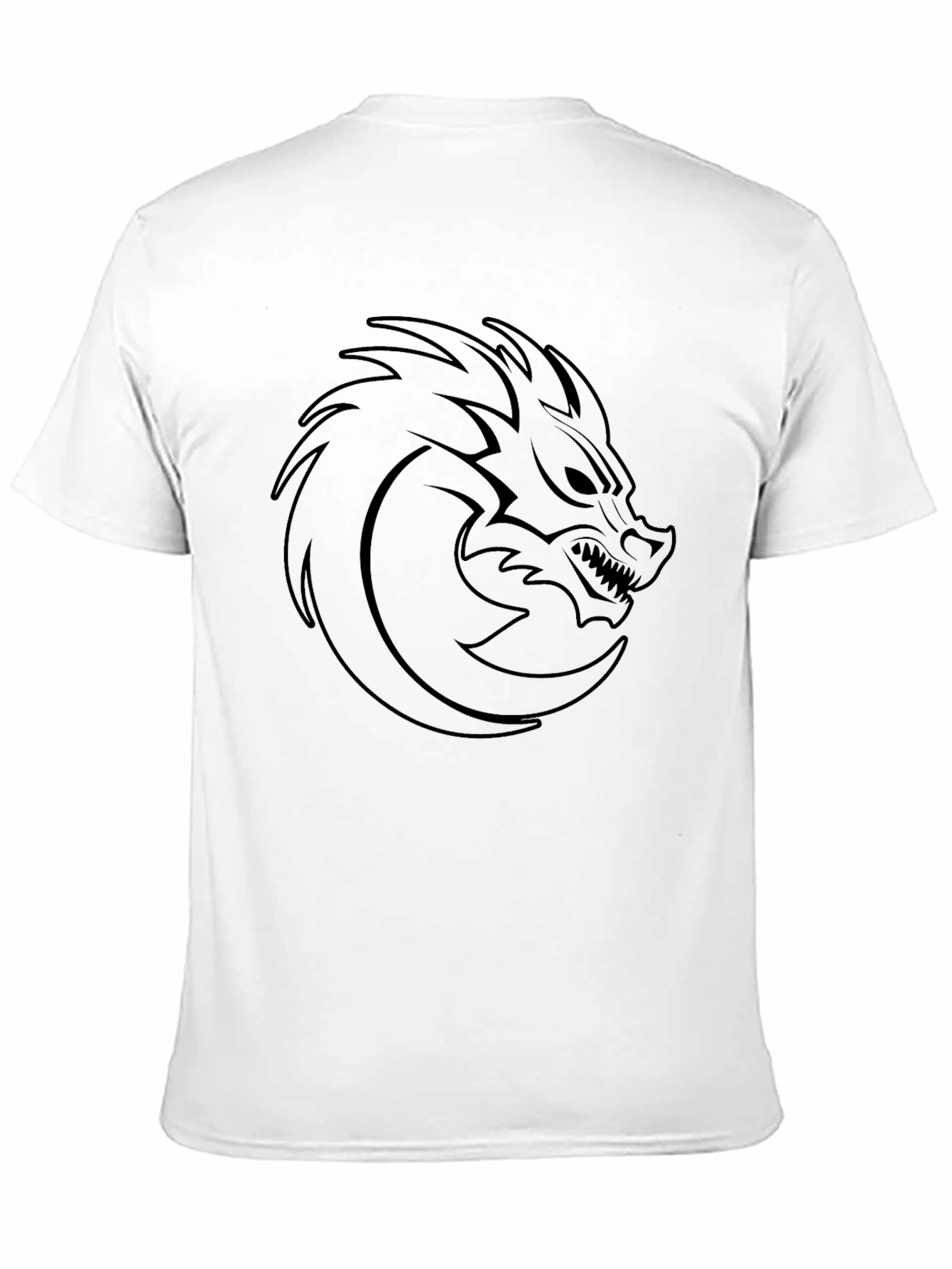 Mens Black T-Shirt with Dragon Head Graphic
