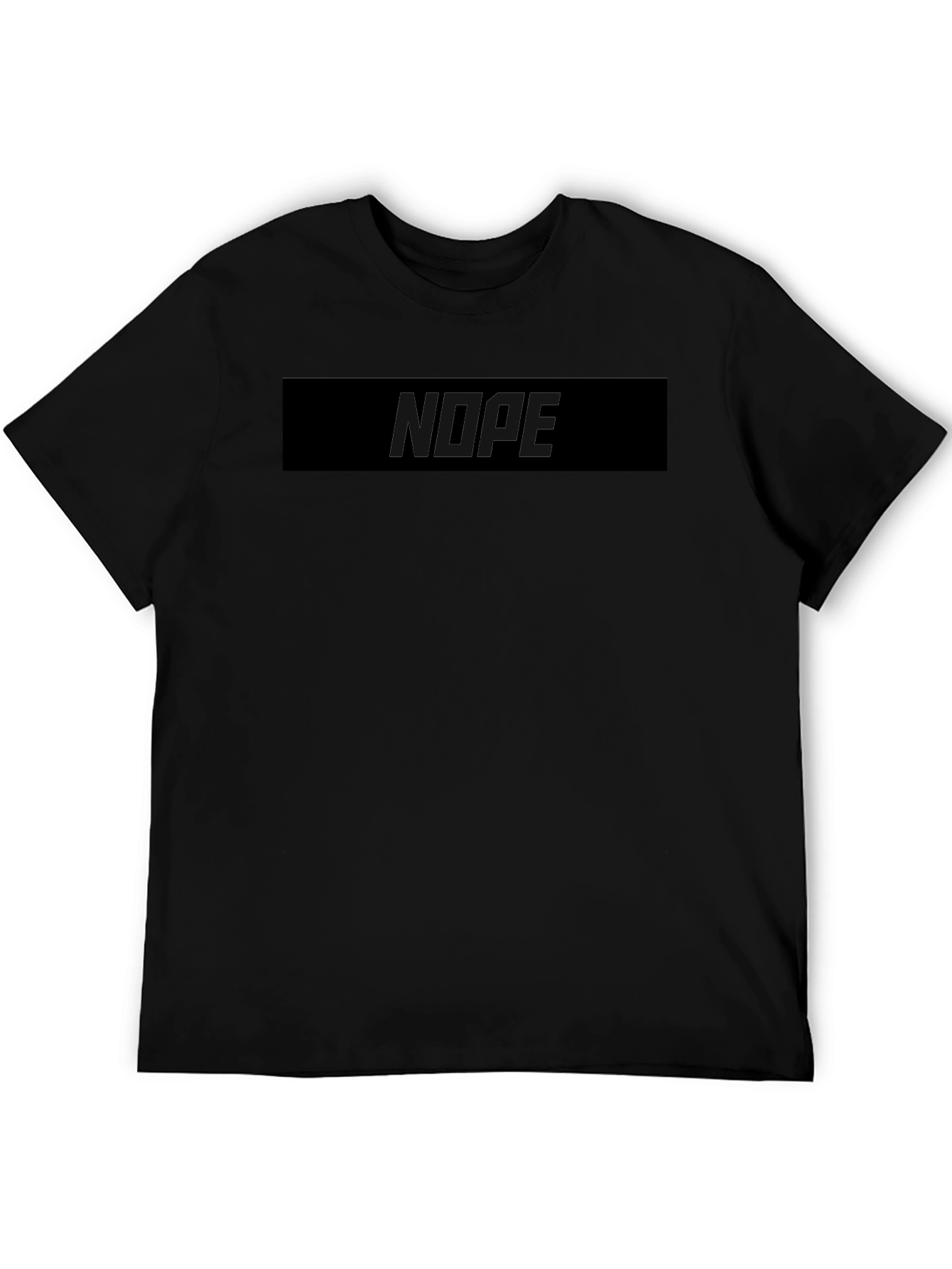 Mens Nope Graphic T-Shirt - Casual Black Tee
