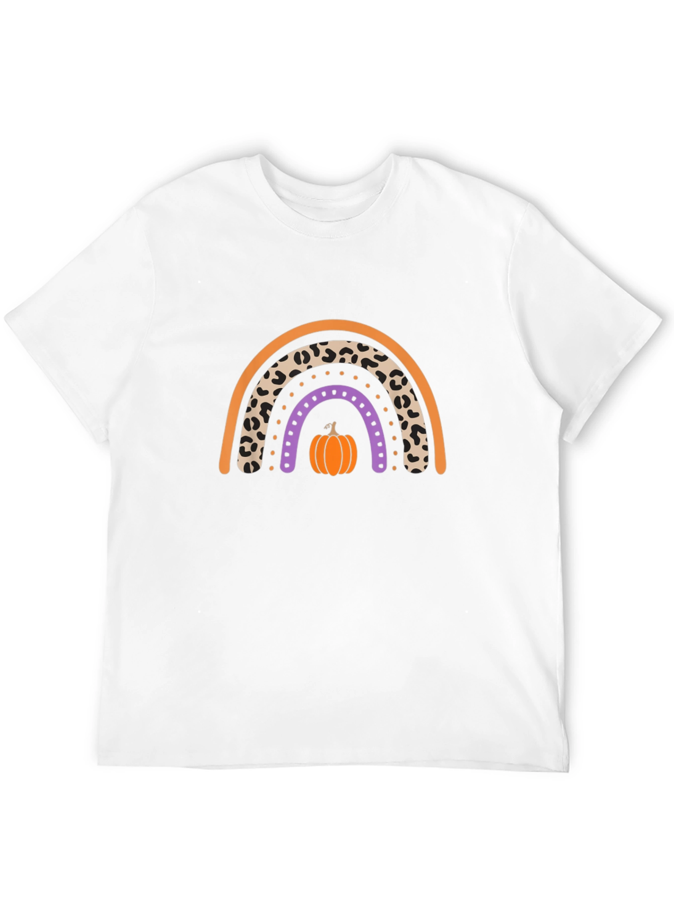 Fall Rainbow Leopard Pumpkin T-Shirt