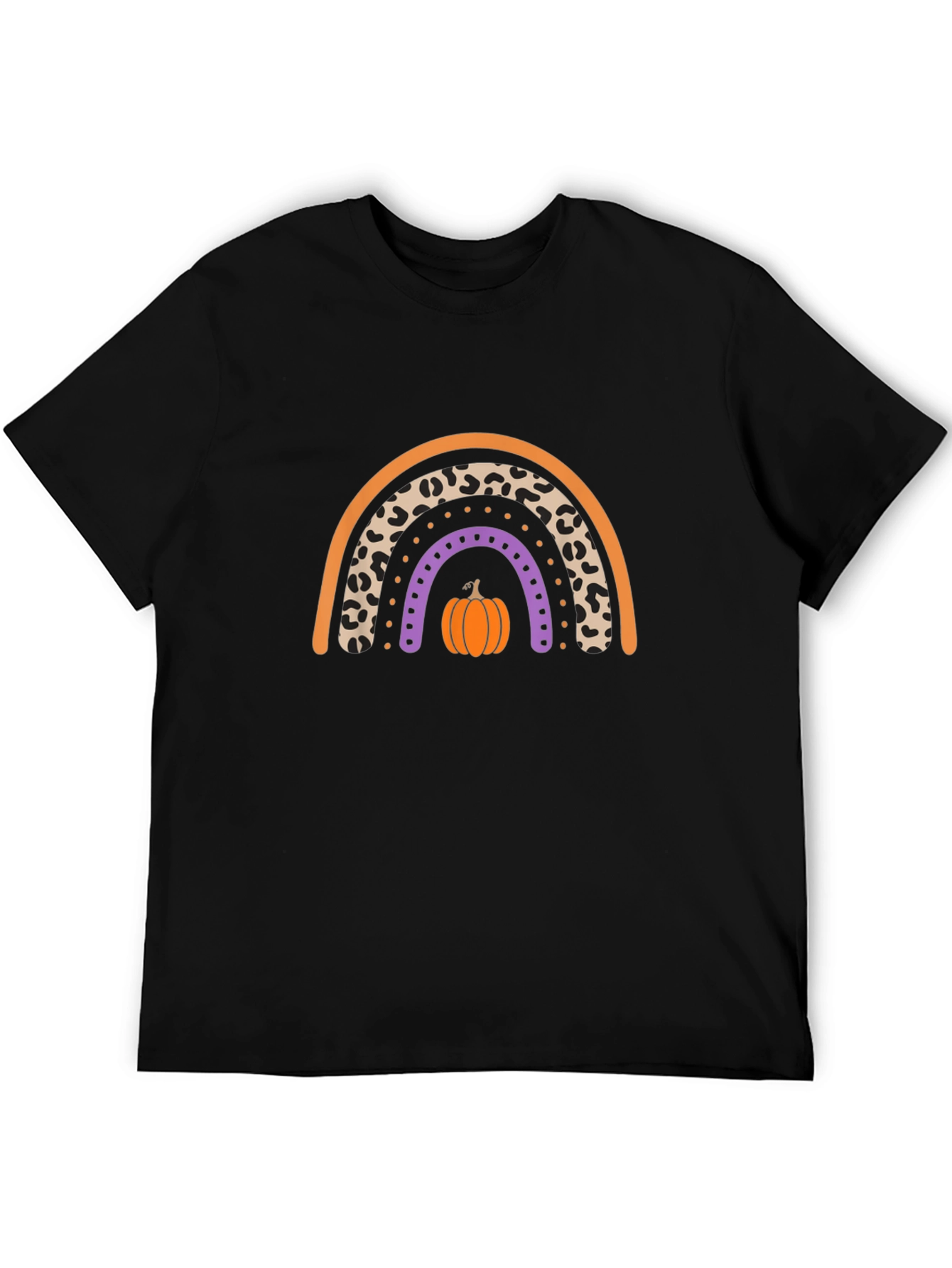 Fall Rainbow Leopard Pumpkin T-Shirt