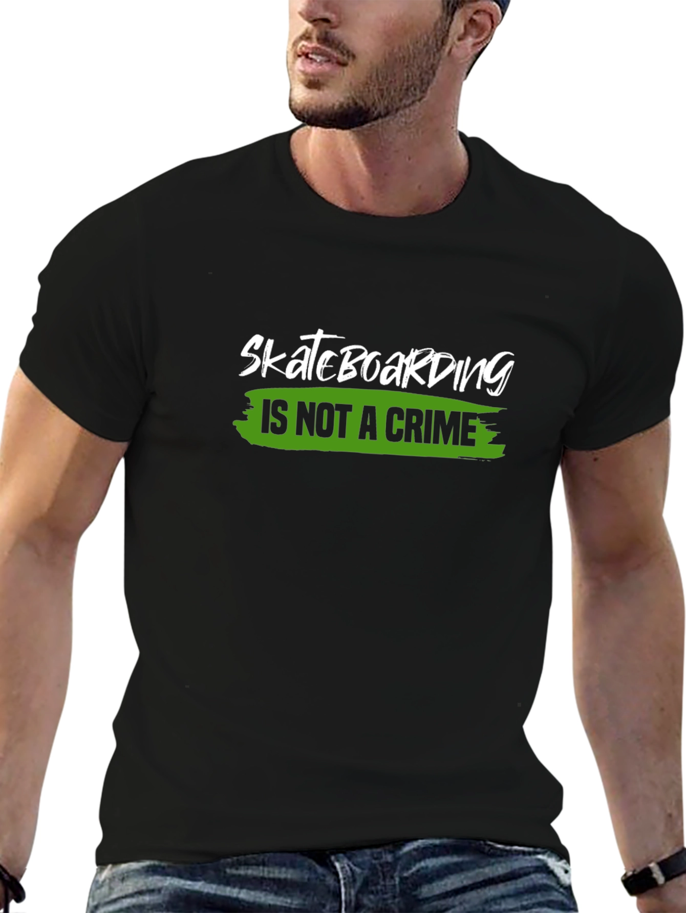Skateboarding is Not a Crime Black T-Shirt