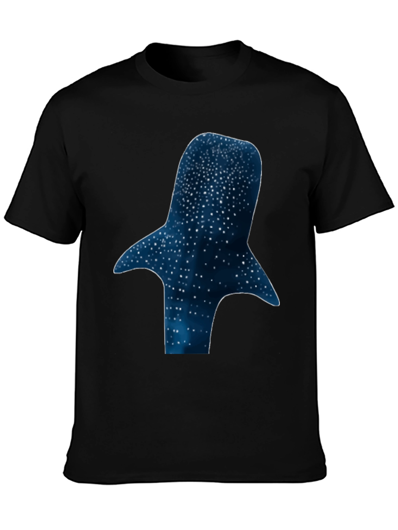 Whale Shark Silhouette Graphic Tee - Black