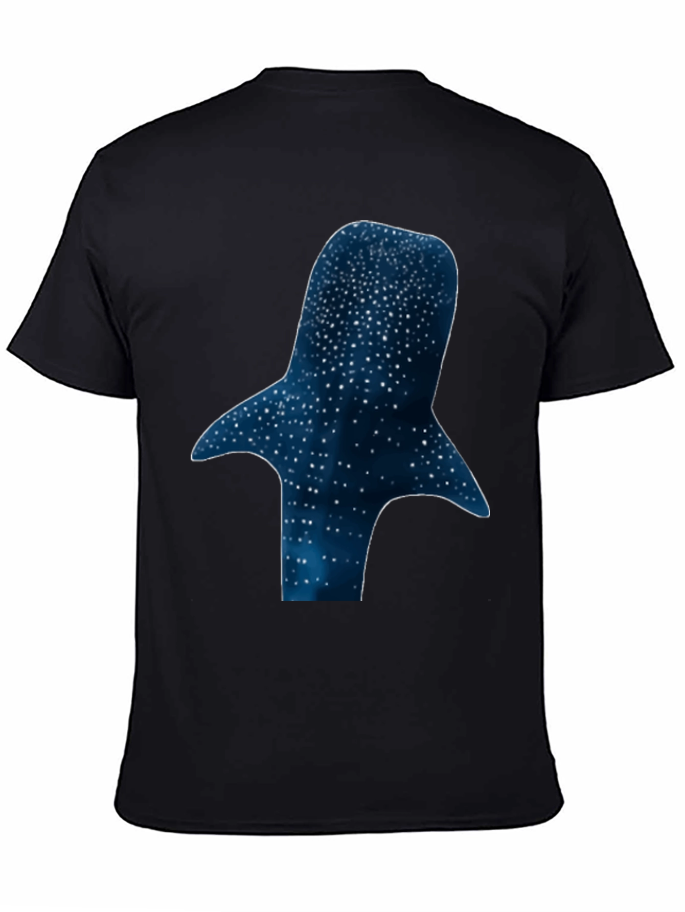 Whale Shark Silhouette Graphic Tee - Black