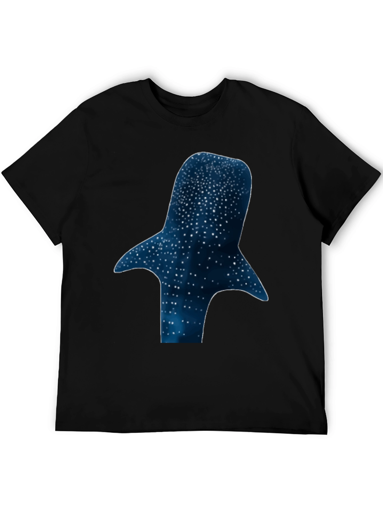 Whale Shark Silhouette Graphic Tee - Black