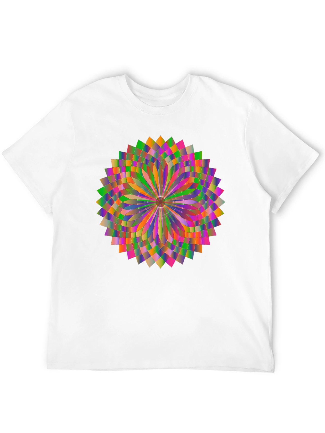 Geometric Mandala Graphic Tee - Stylish Unisex Black T-Shirt