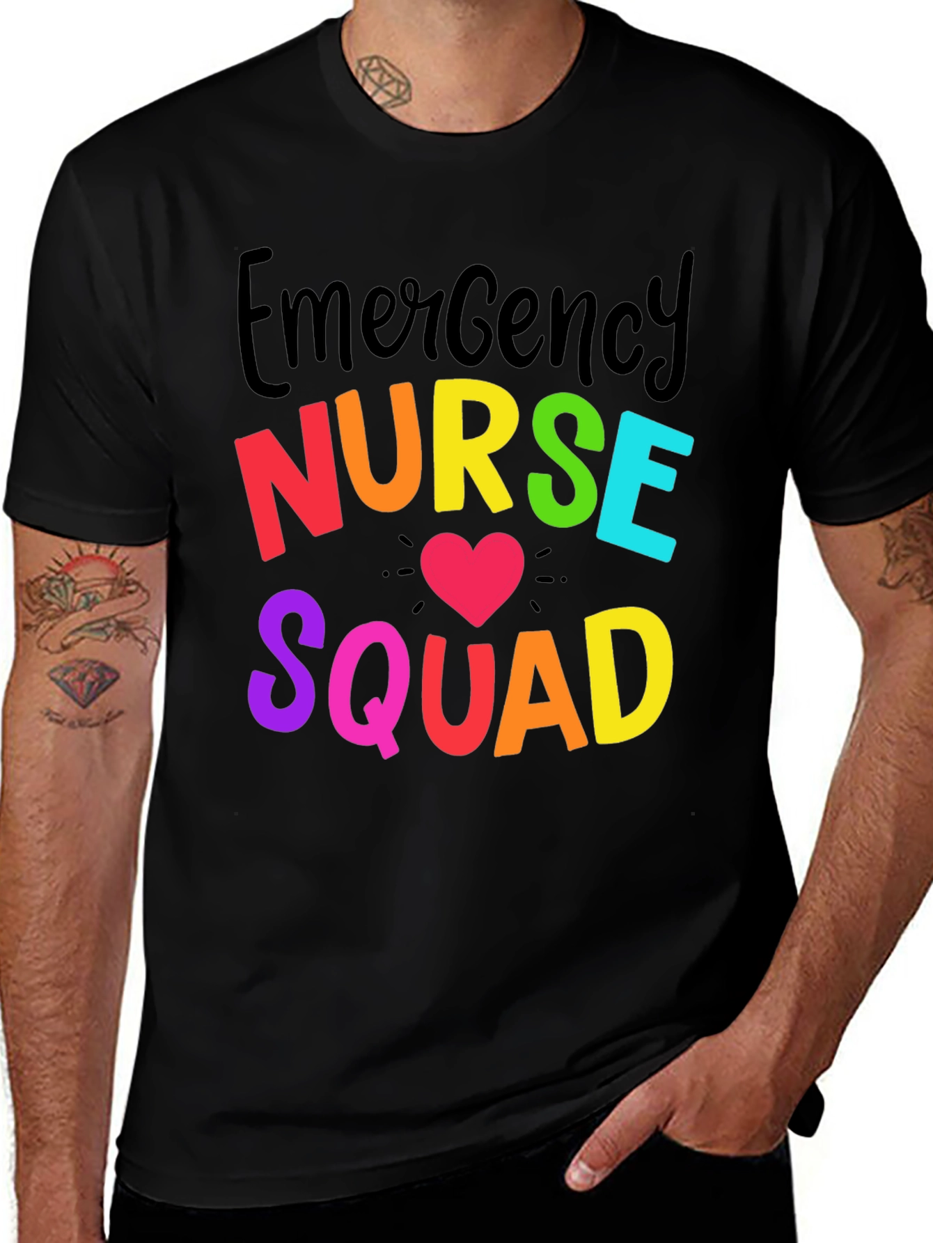 Emergency Nurse Squad Tee - Rainbow Graphic