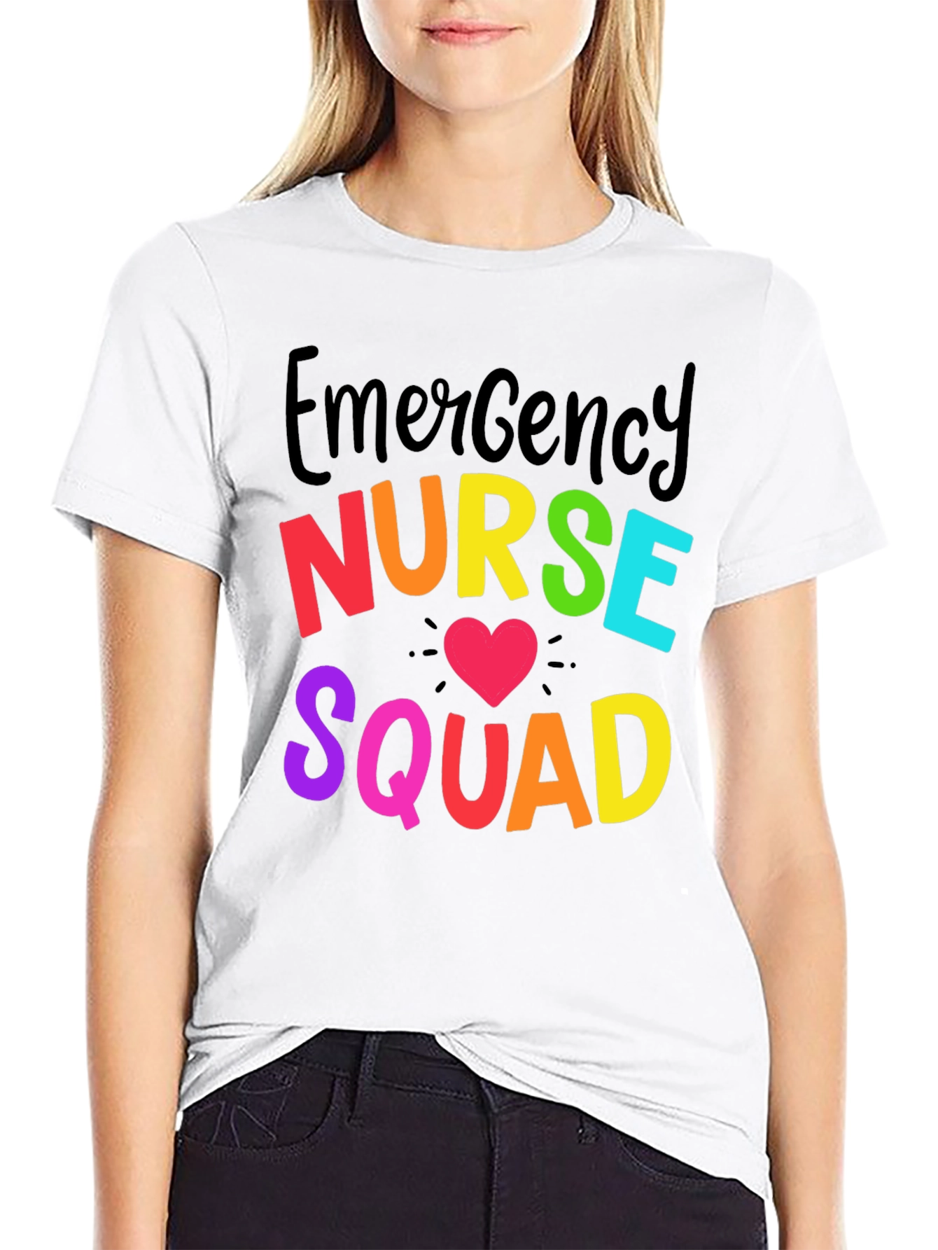 Emergency Nurse Squad Tee - Rainbow Graphic