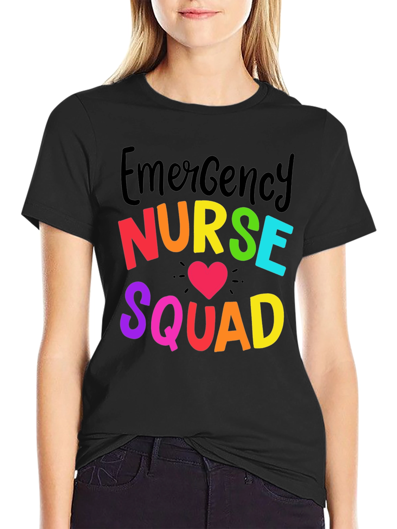 Emergency Nurse Squad Tee - Rainbow Graphic