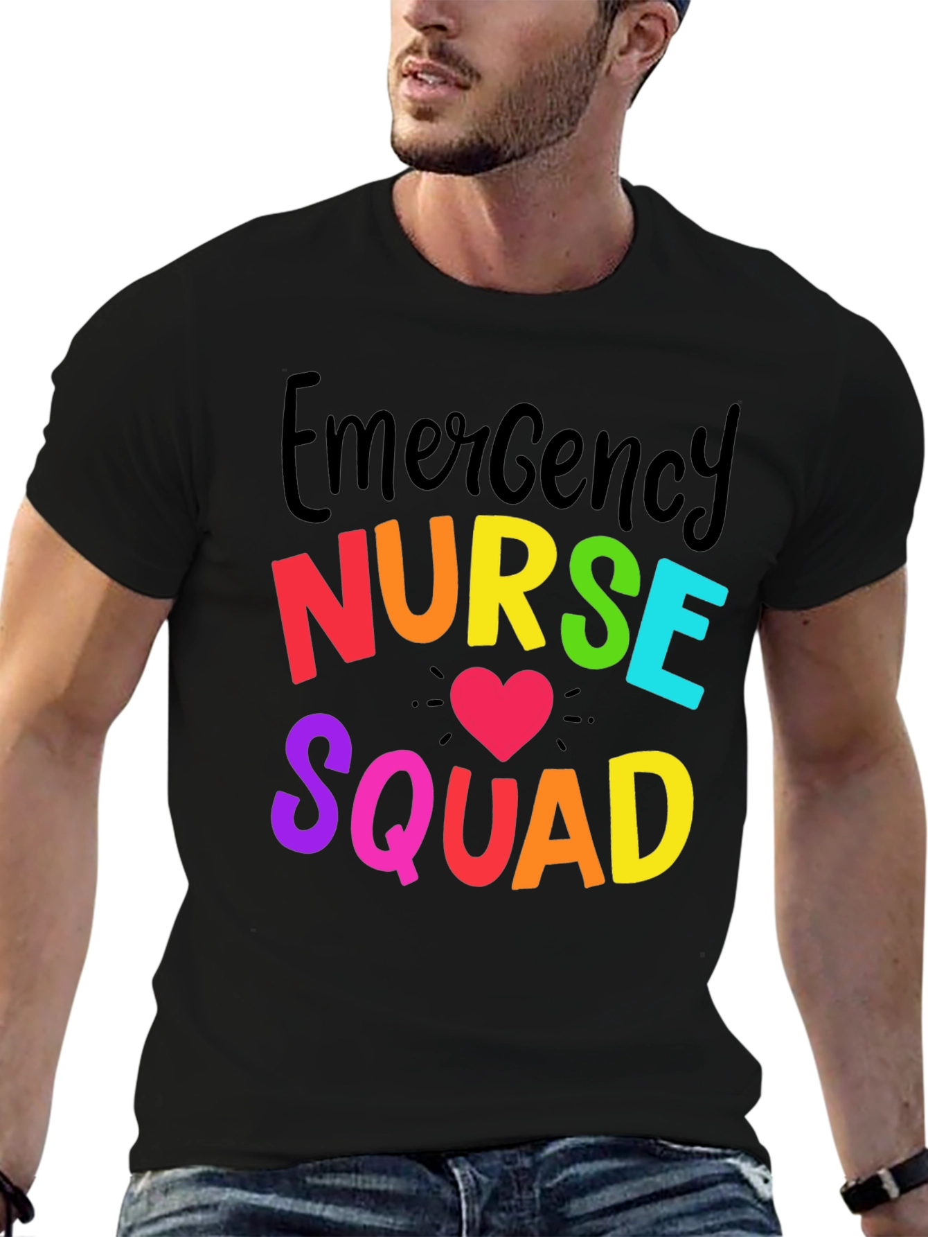 Emergency Nurse Squad Tee - Rainbow Graphic