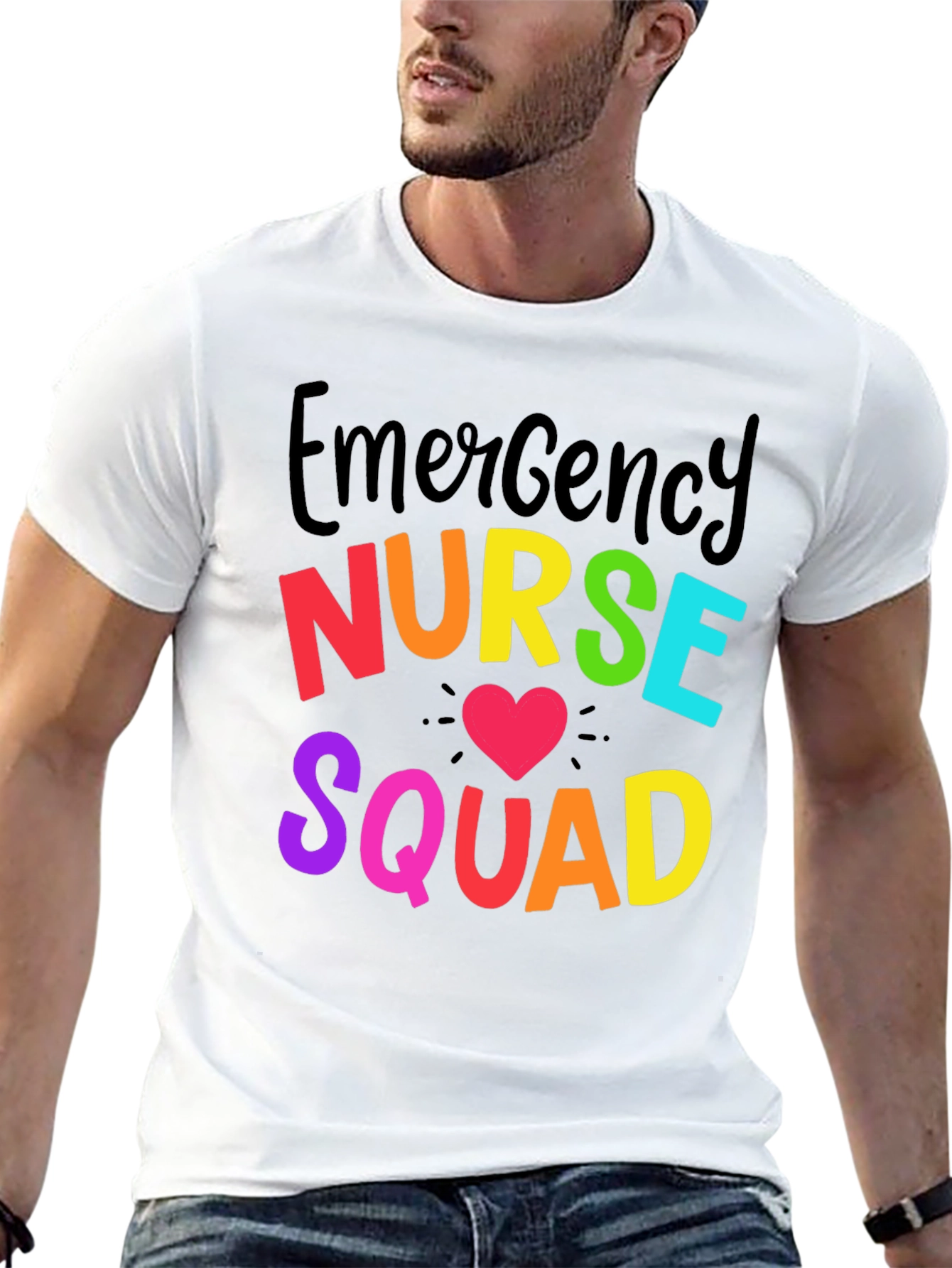 Emergency Nurse Squad Tee - Rainbow Graphic