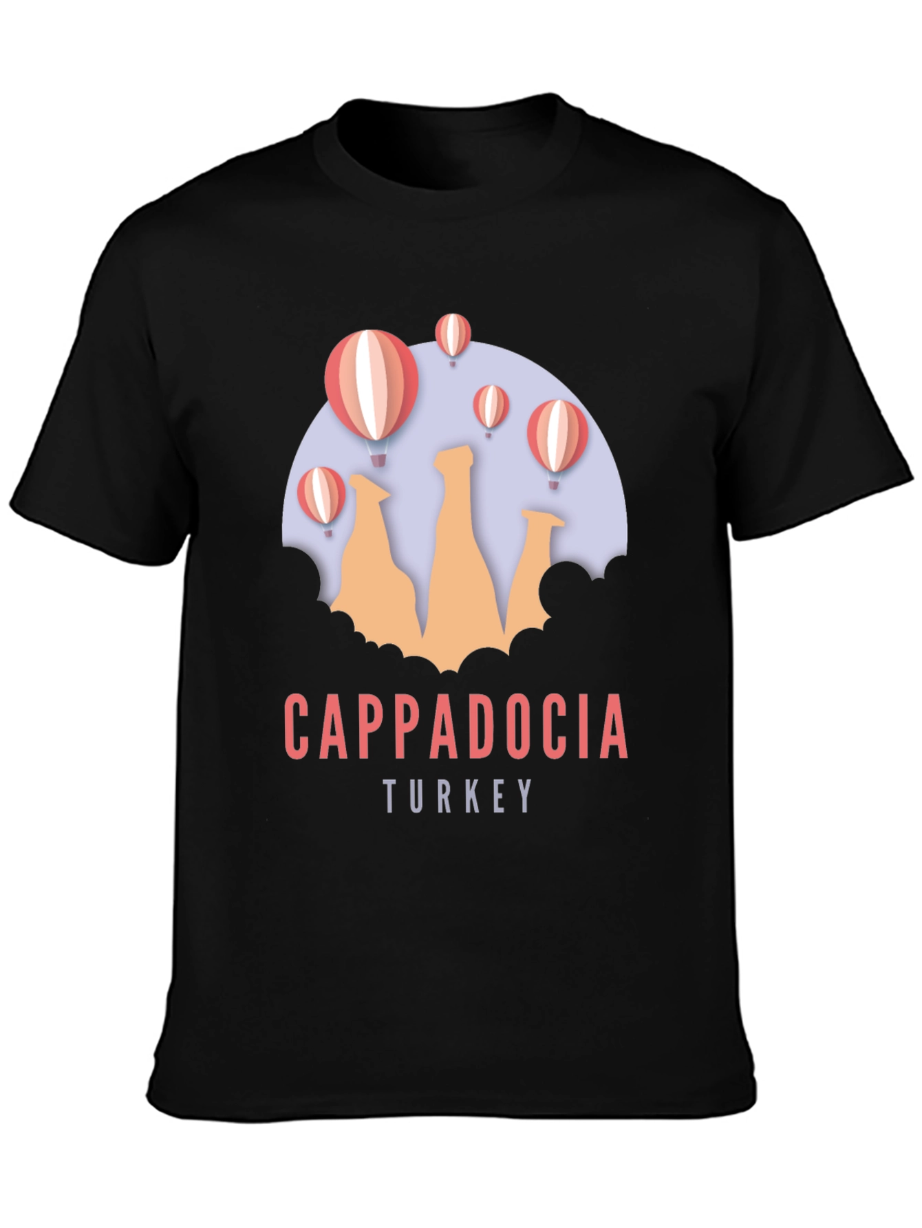 Cappadocia Turkey Graphic T-Shirt | Hot Air Balloon Design
