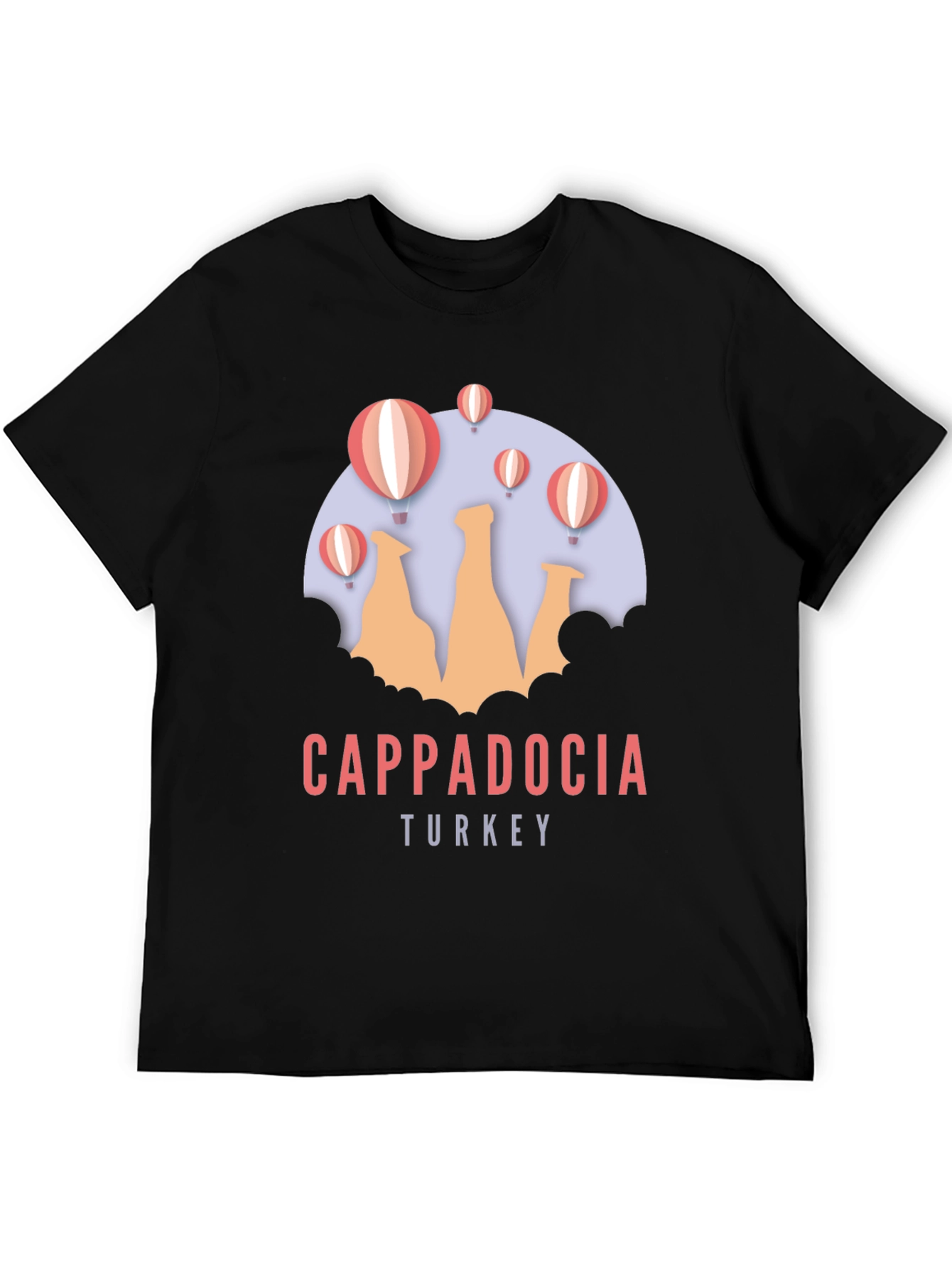 Cappadocia Turkey Graphic T-Shirt | Hot Air Balloon Design