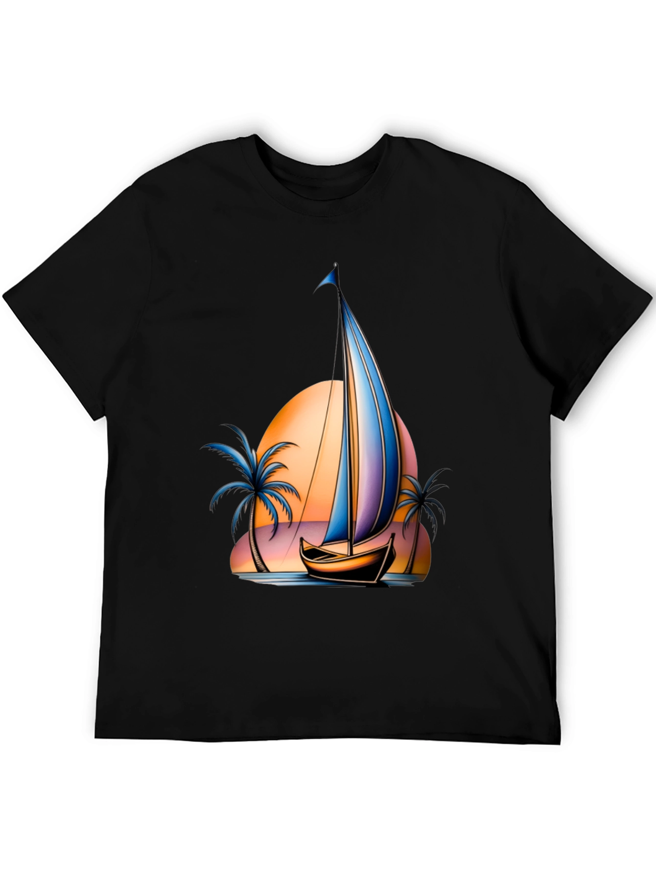Sunset Sailboat Graphic T-Shirt