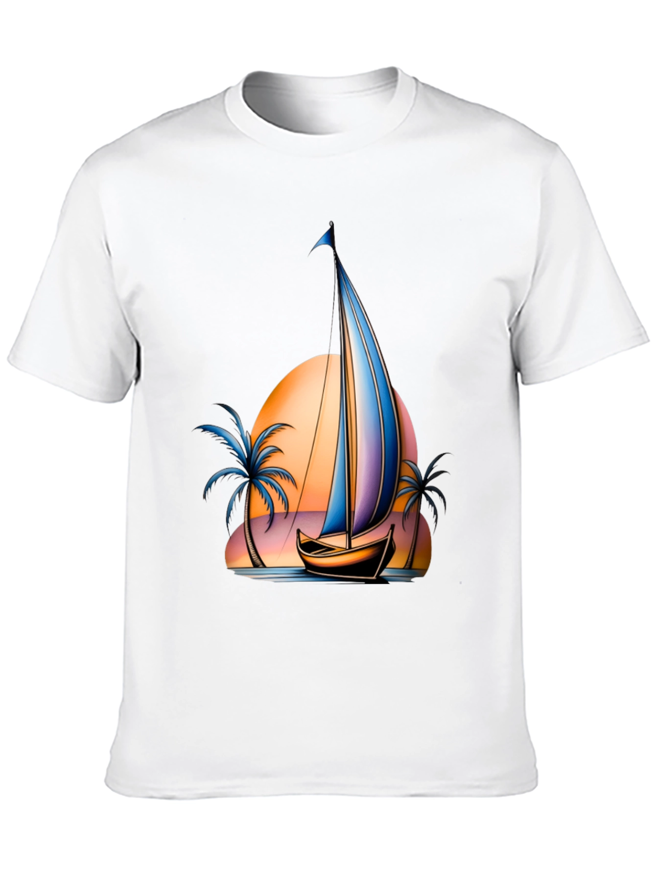 Sunset Sailboat Graphic T-Shirt