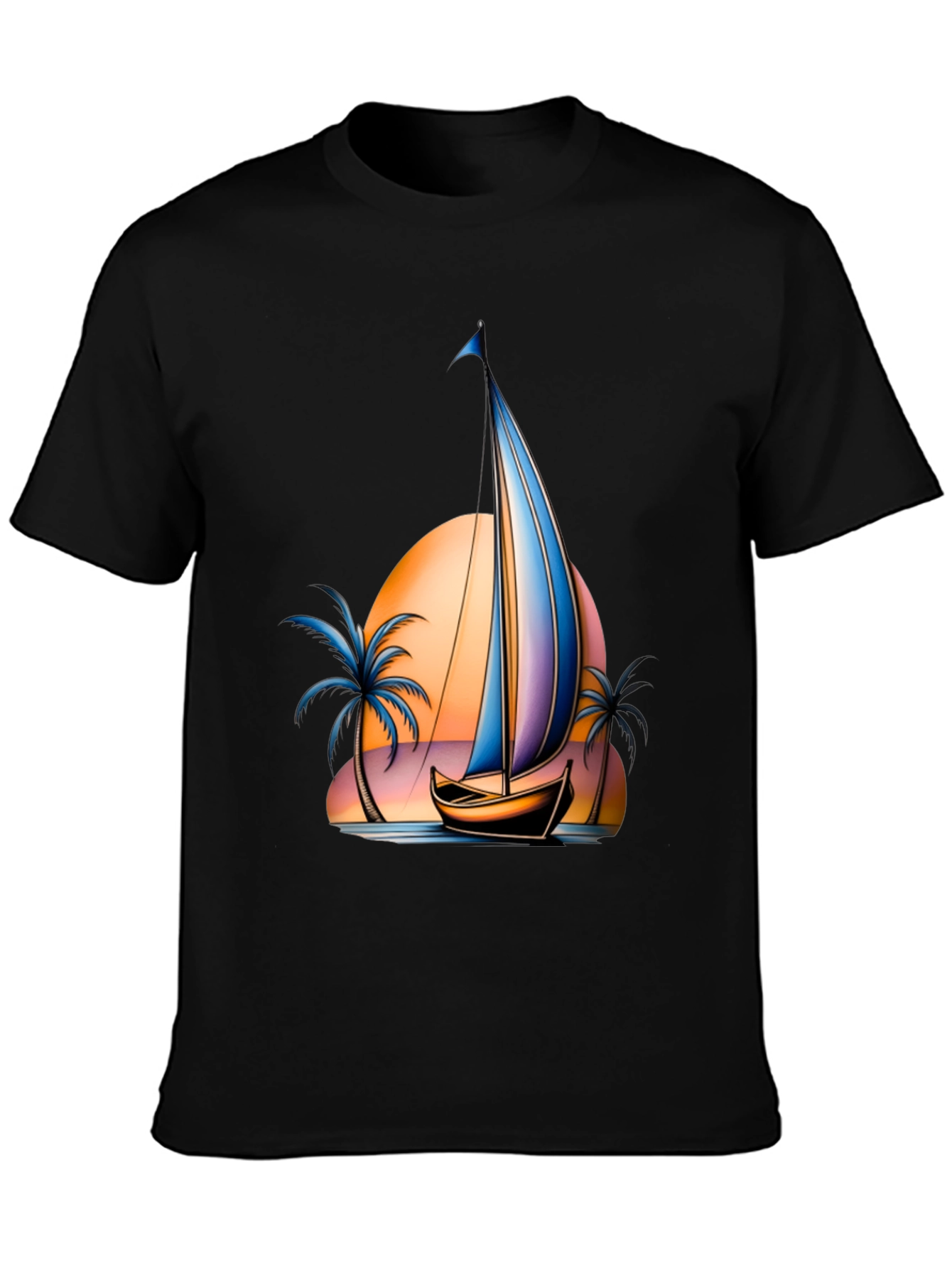 Sunset Sailboat Graphic T-Shirt