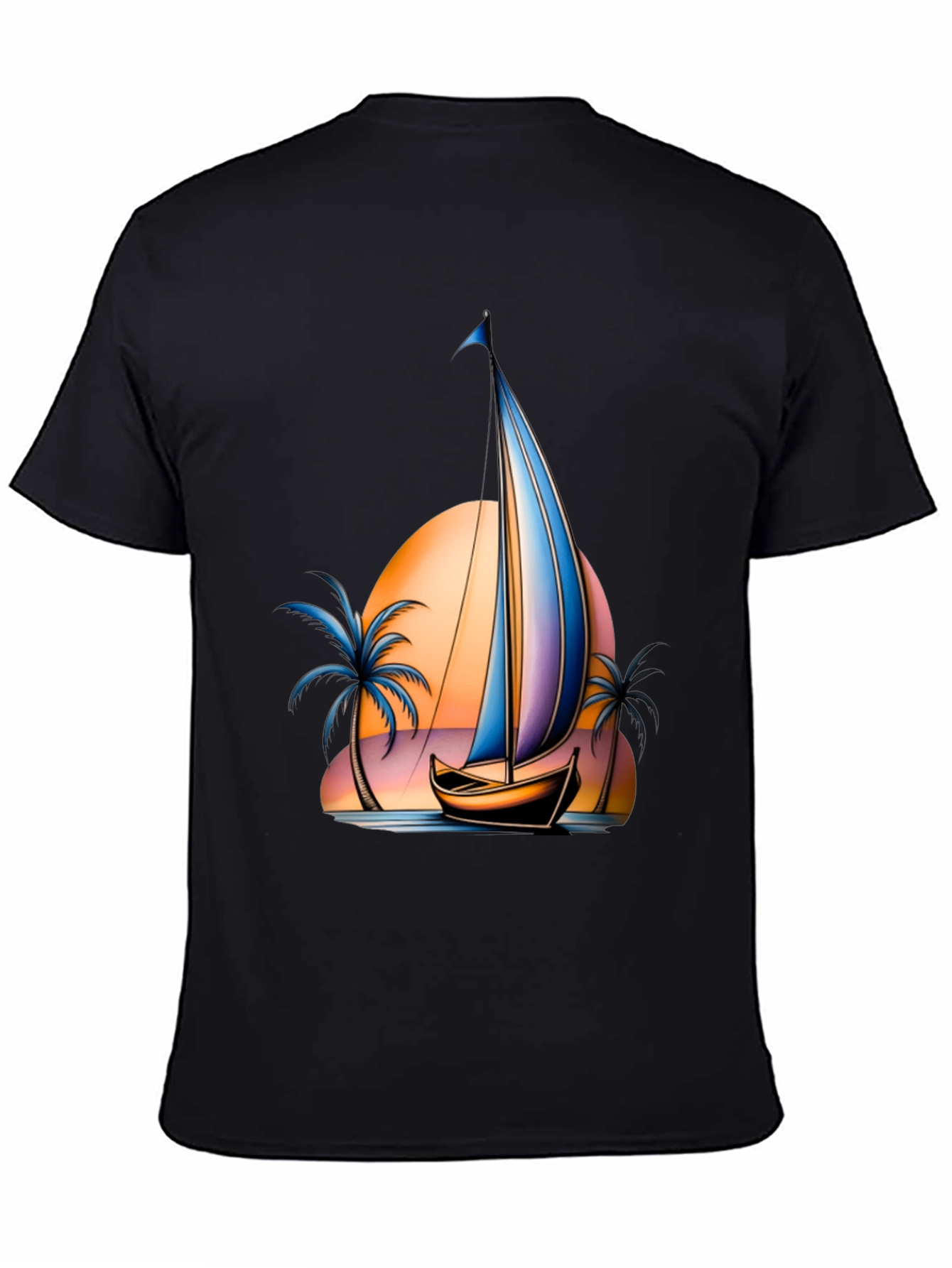 Sunset Sailboat Graphic T-Shirt