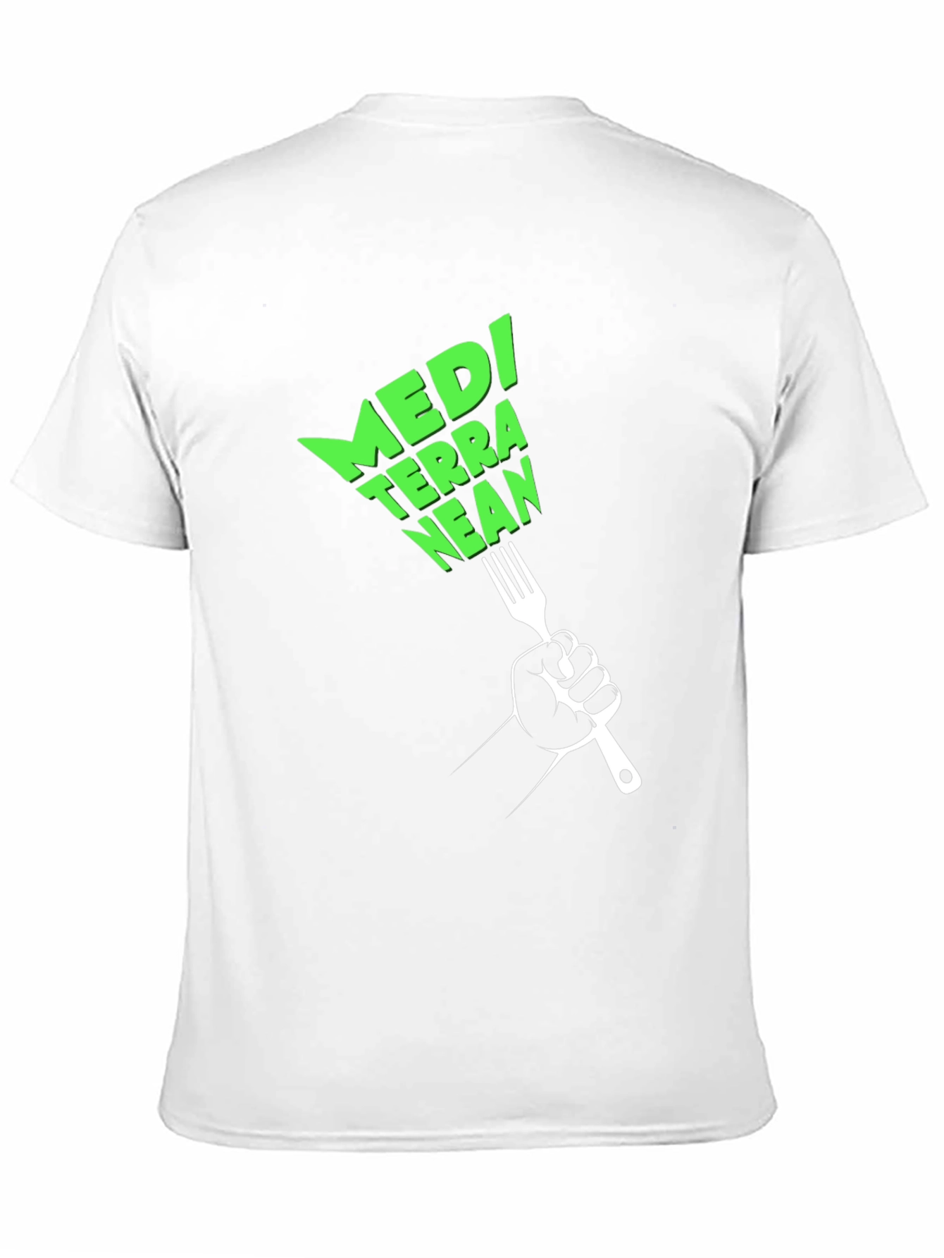 Mediterranean Diet Black T-Shirt - Fork Graphic