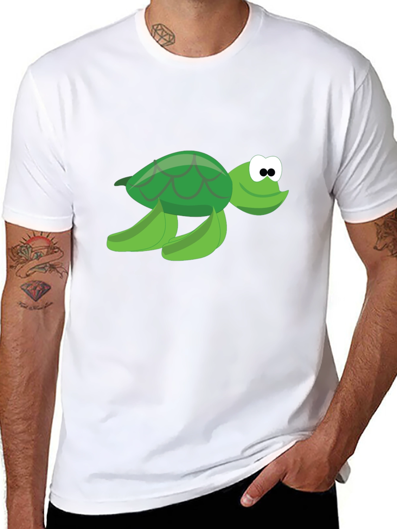 Cartoon Turtle Graphic Tee - Unisex